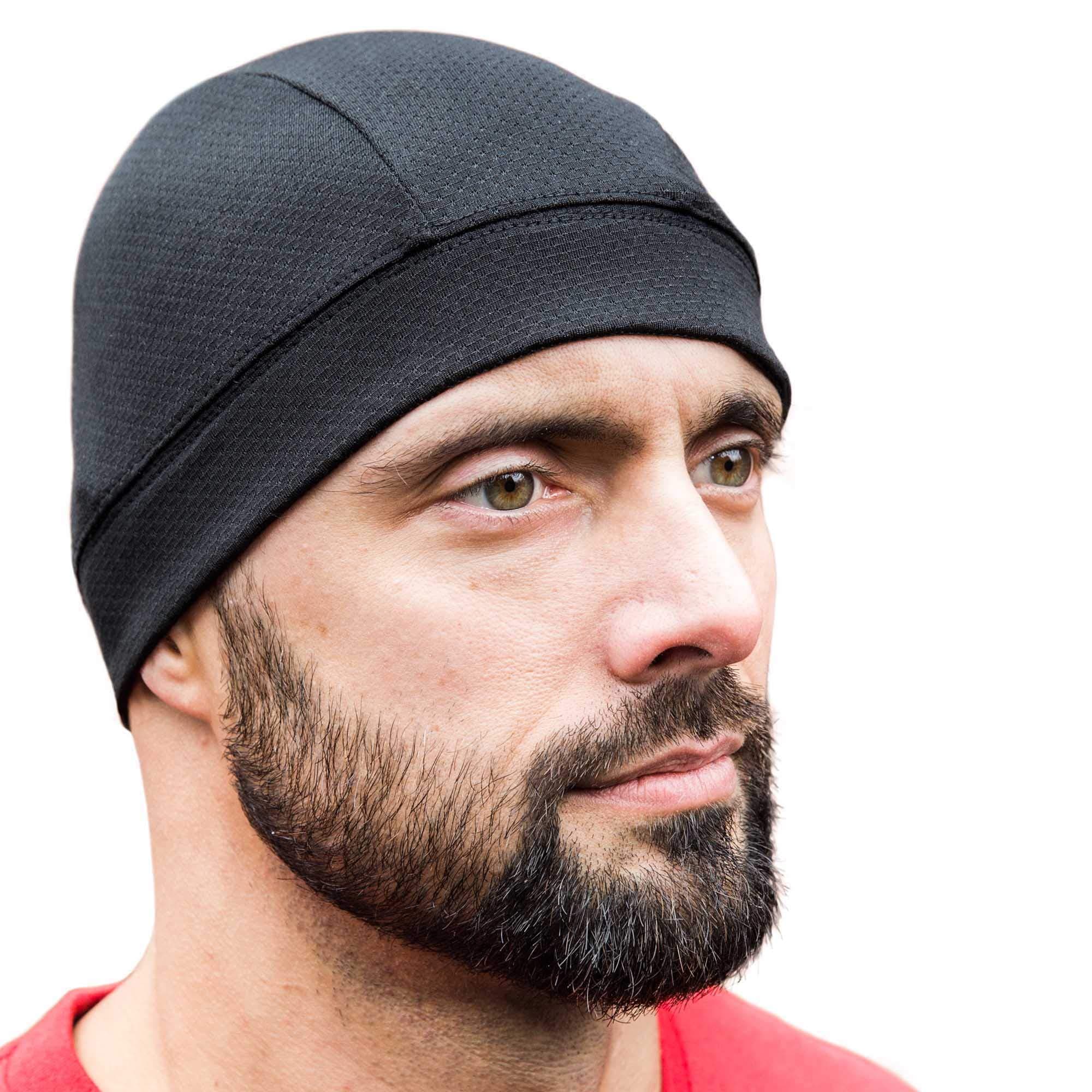 SKULL CAP [Black 2 Pack] , Best as a Helmet Liner, Great Thermal Cycling Caps, Running Hat and Sports Beanie, Perfect under Motorcycle Helmets, Covers Ears and Wicks Moisture