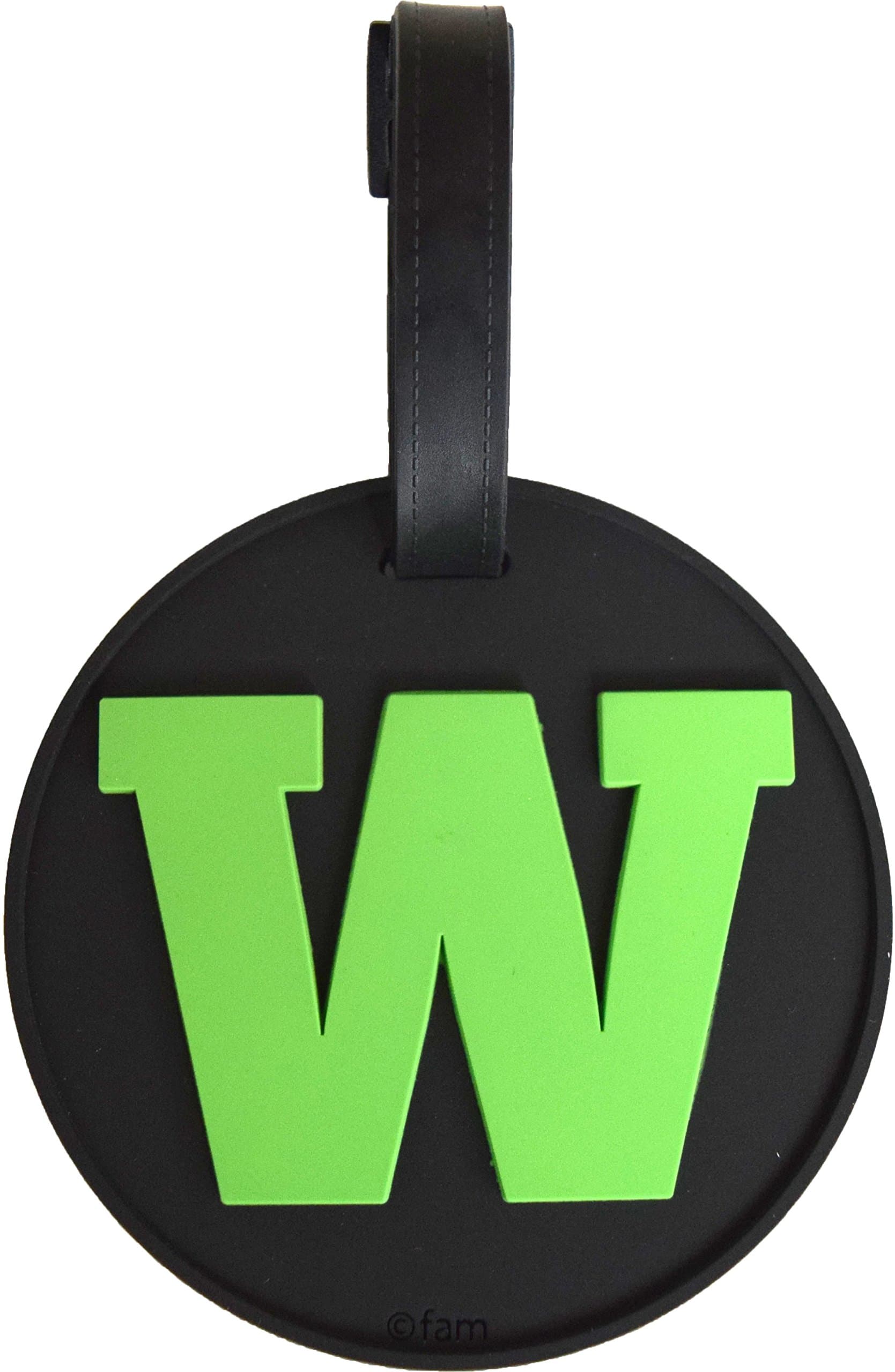 Luggage Tag Initial Letter Bag Tag Alphabet 3-D Personalized Reinforced Bendable Heavy Duty ID Tag W/Identity Protection (W (green))