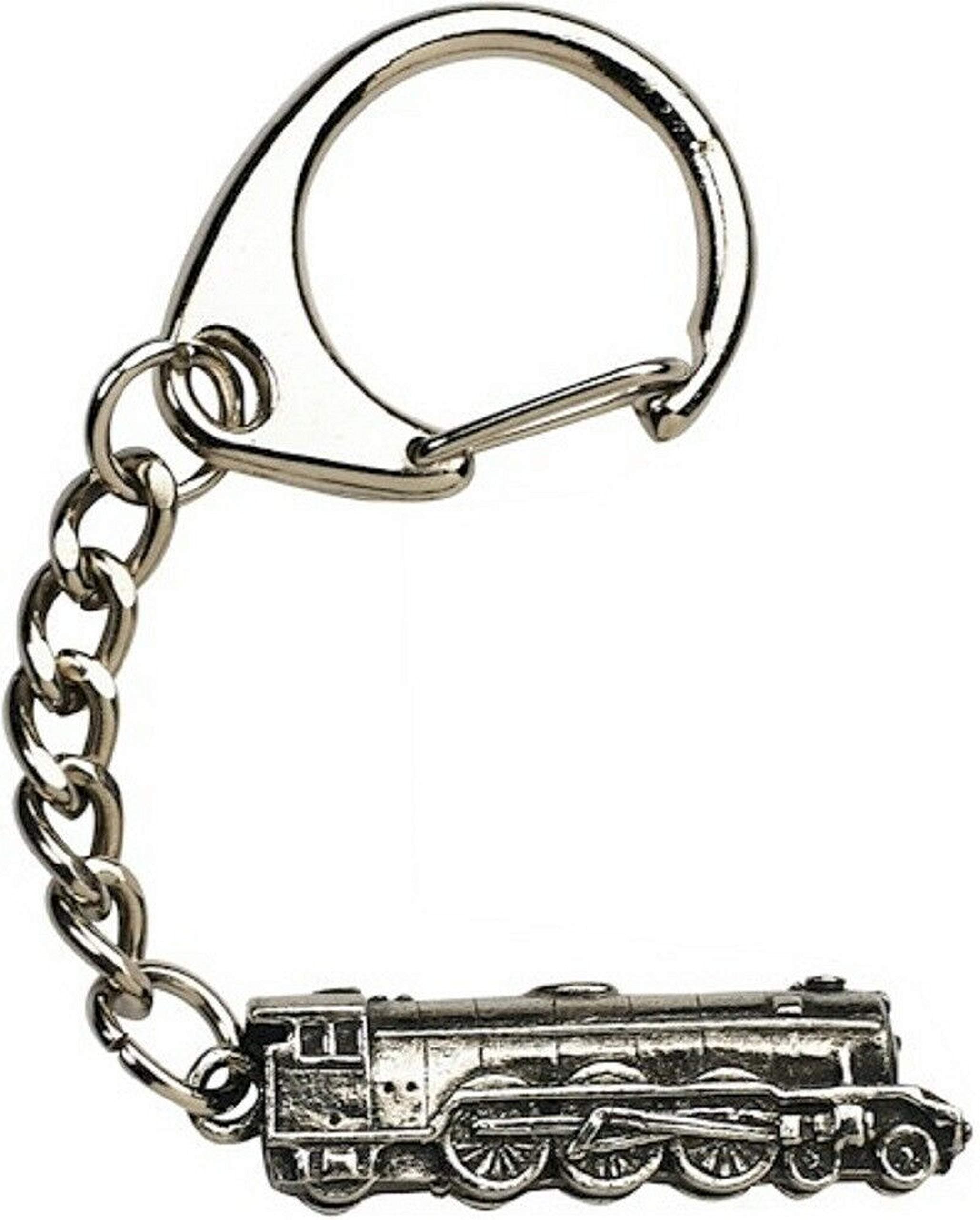 Emblems-GiftsGrehge 3D Flying Scotsman train model Crafted from UK Pewter Key Ring (WA) + 59mm Button Badge