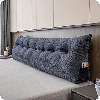 ZOEMO Large Bolster Triangular Headboard Wedge Backrest Positioning Support Bed Rest Reading Pillows Headboard Wedge Pillows for Day Bed Bunk Bed with Removable Cover, King (76x8x20 Inches)