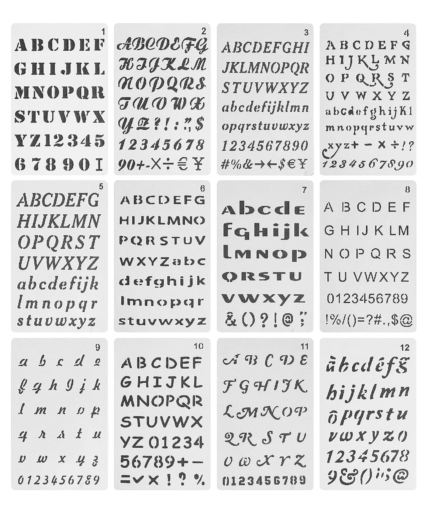 Mr. Pen- Letter Stencil 12pc