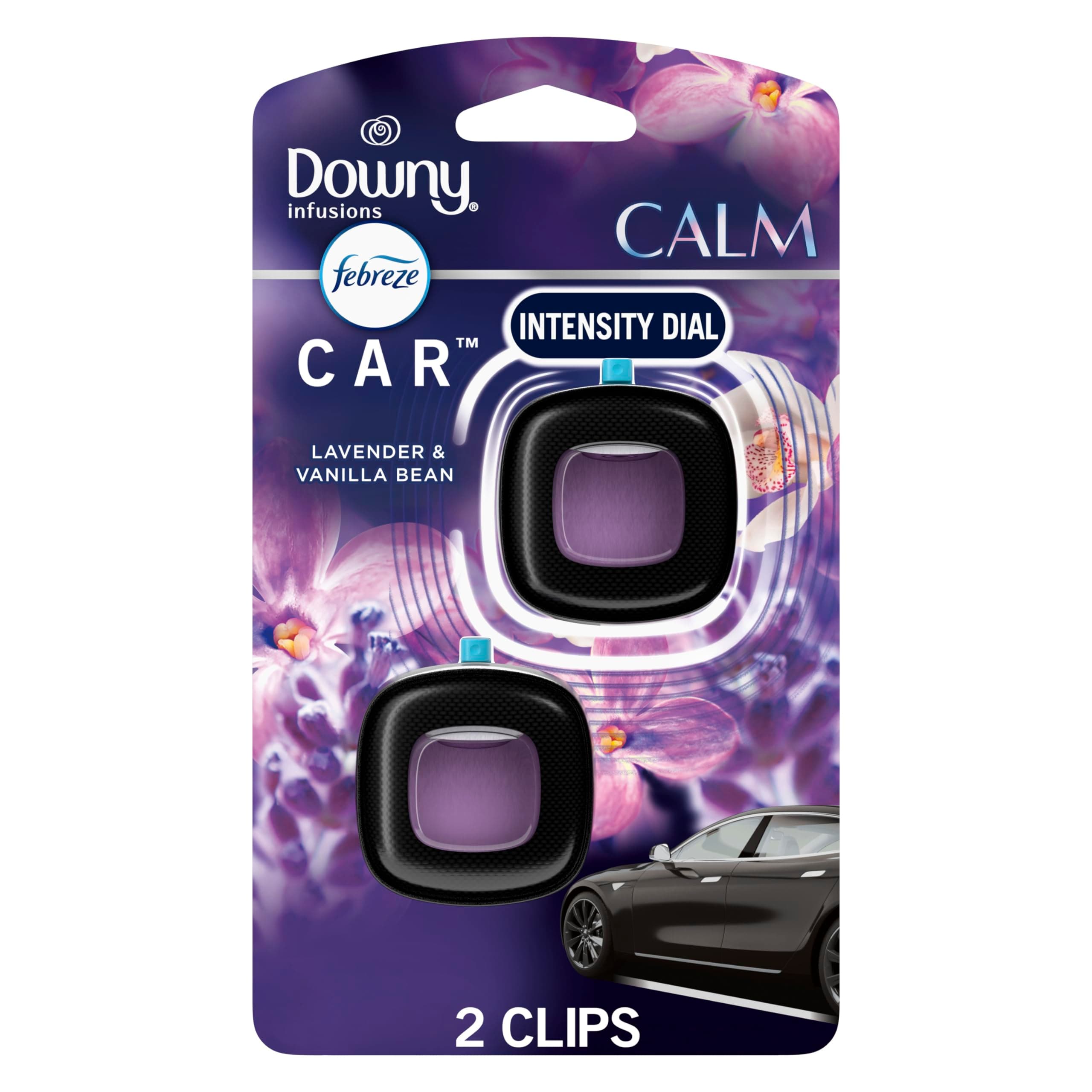 Febreze Car Vent Clip, Downy Calm Scent, 2 Count, 0.13 oz Total