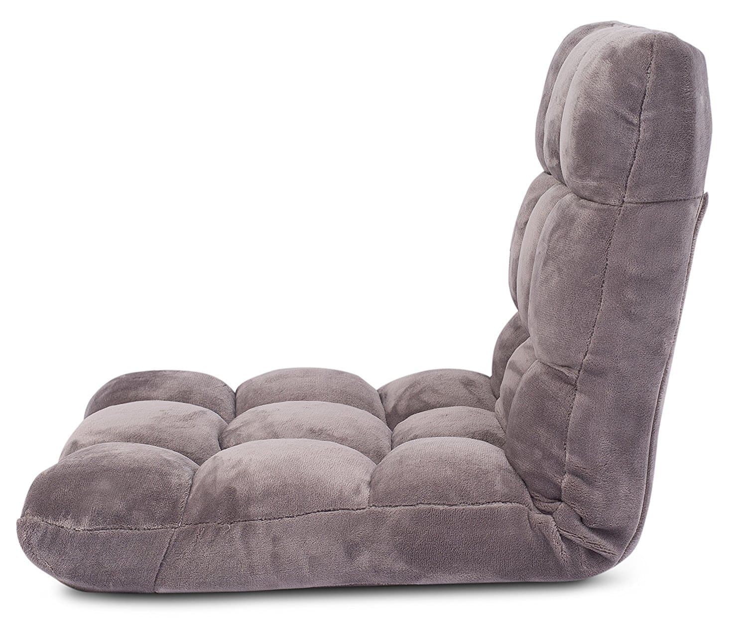 Lief Orthopedic Memory Foam Floor Chair with Back Support Adjustable Relaxing Backrest (Grey)