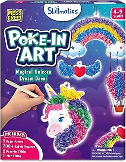 Skillmatics Poke-in Art - Magical Unicorn Dream Decor, Mess-Free Fun for Kids, DIY Sewing Craft Kits, Creative Activity, Gifts for Ages 4, 5, 6, 7, 8, 9