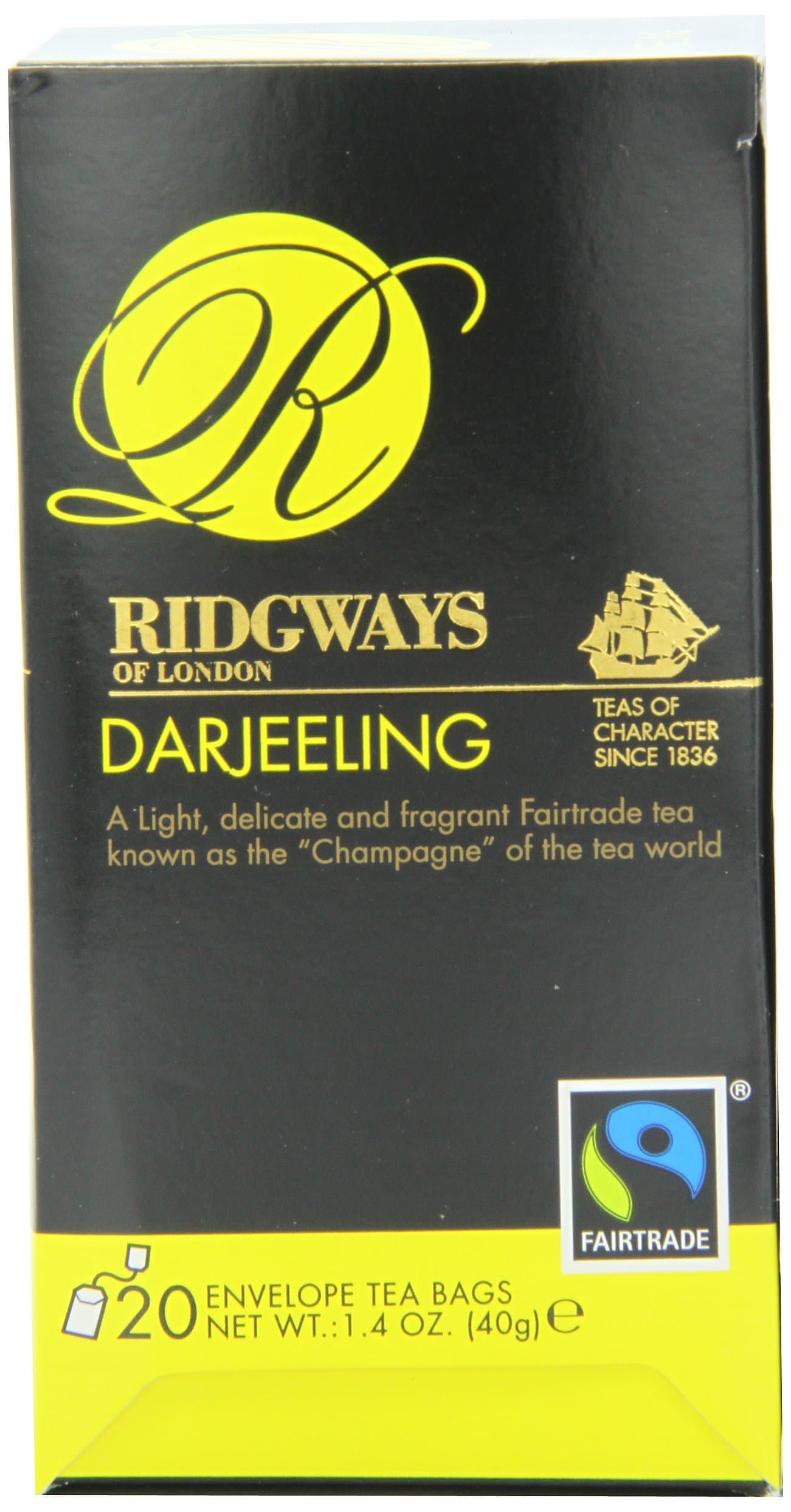 Ridgeways Tea, Darjeeling, Envelope tea bags, 20 Count (pack of 6)