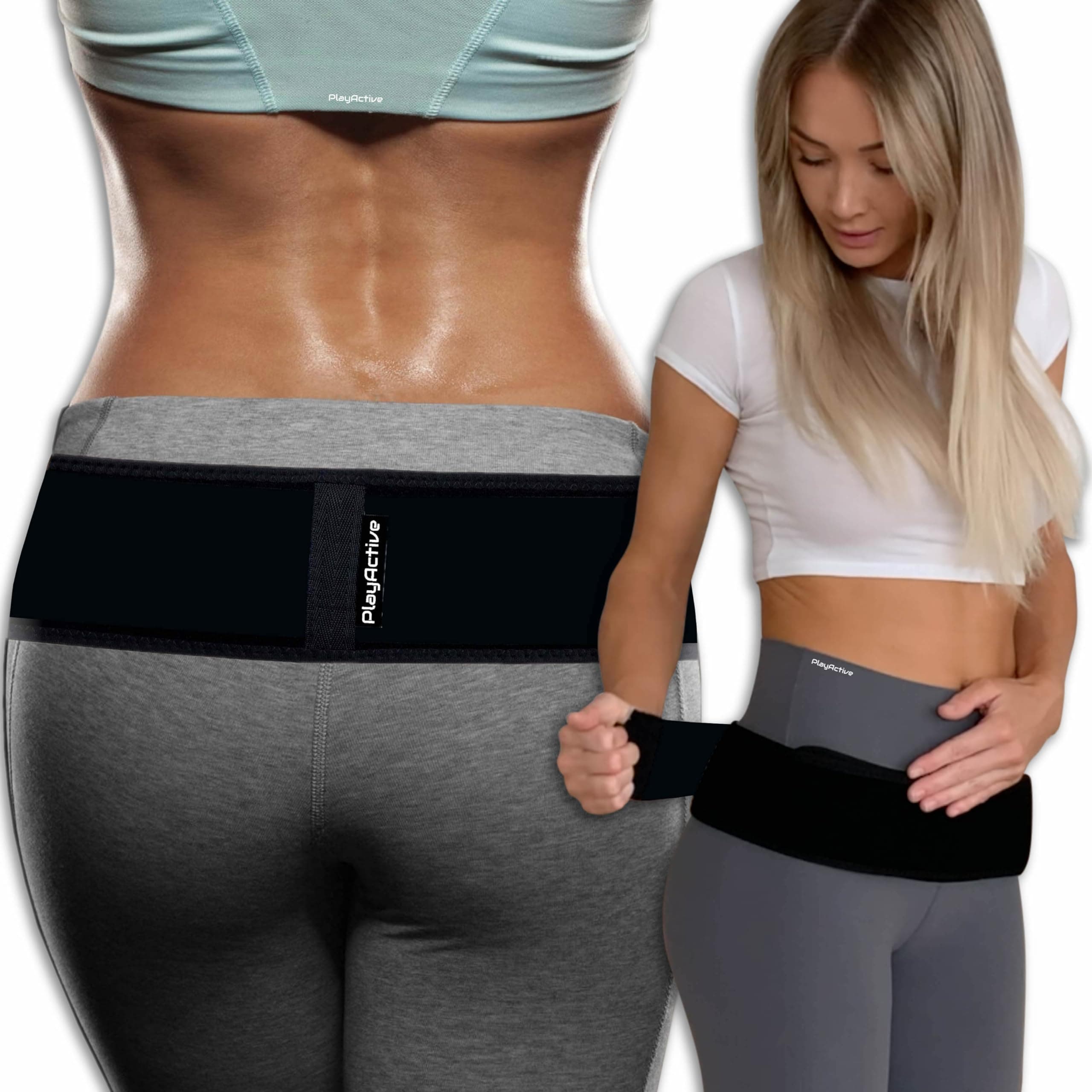 Sacroiliac SI Joint Hip Belt - Sciatica Belt and Lower Back Support Brace for Women and Men - Hip Braces for Hip Pain - Pelvic Support Belt, Trochanter Belt for Pain Relief (Regular/Black)