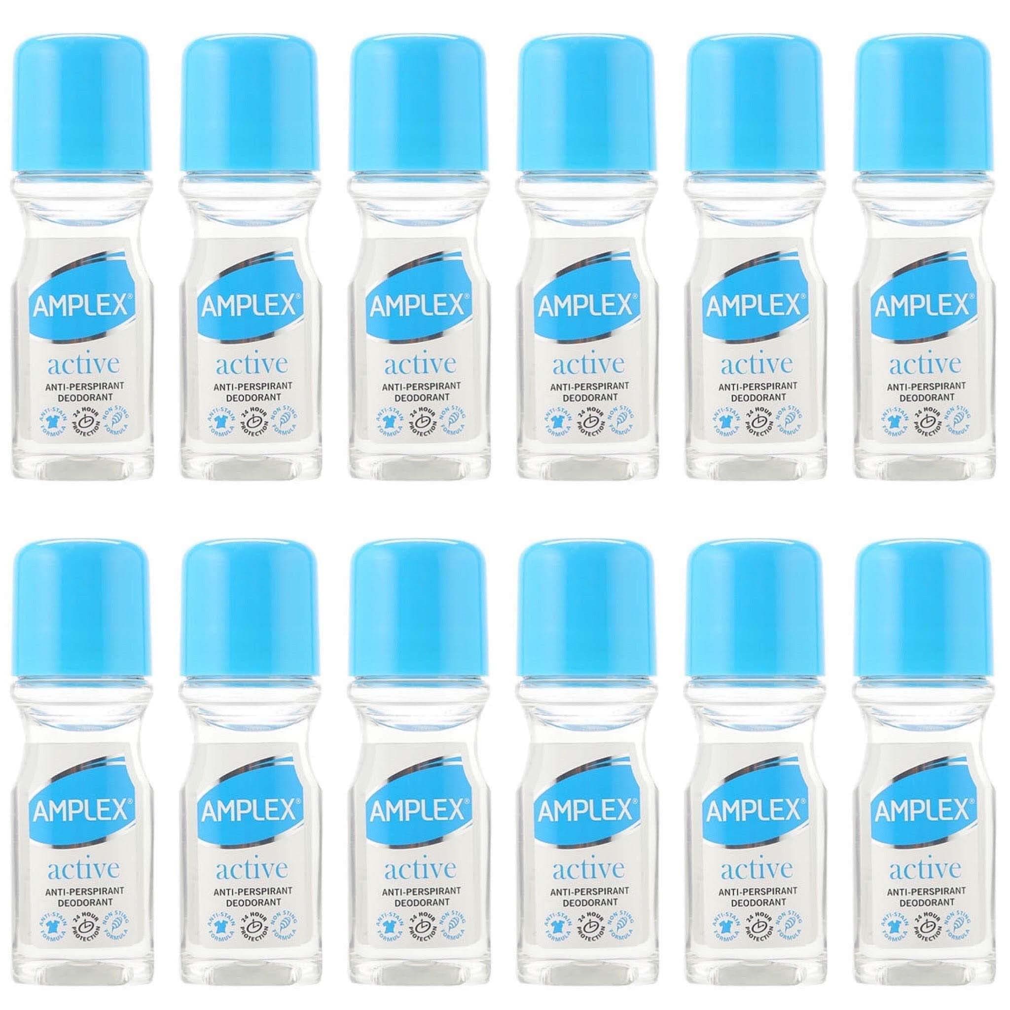 Amplex Active AntiPerspirant Deodorant Roll-On 50ml | 12 Pack