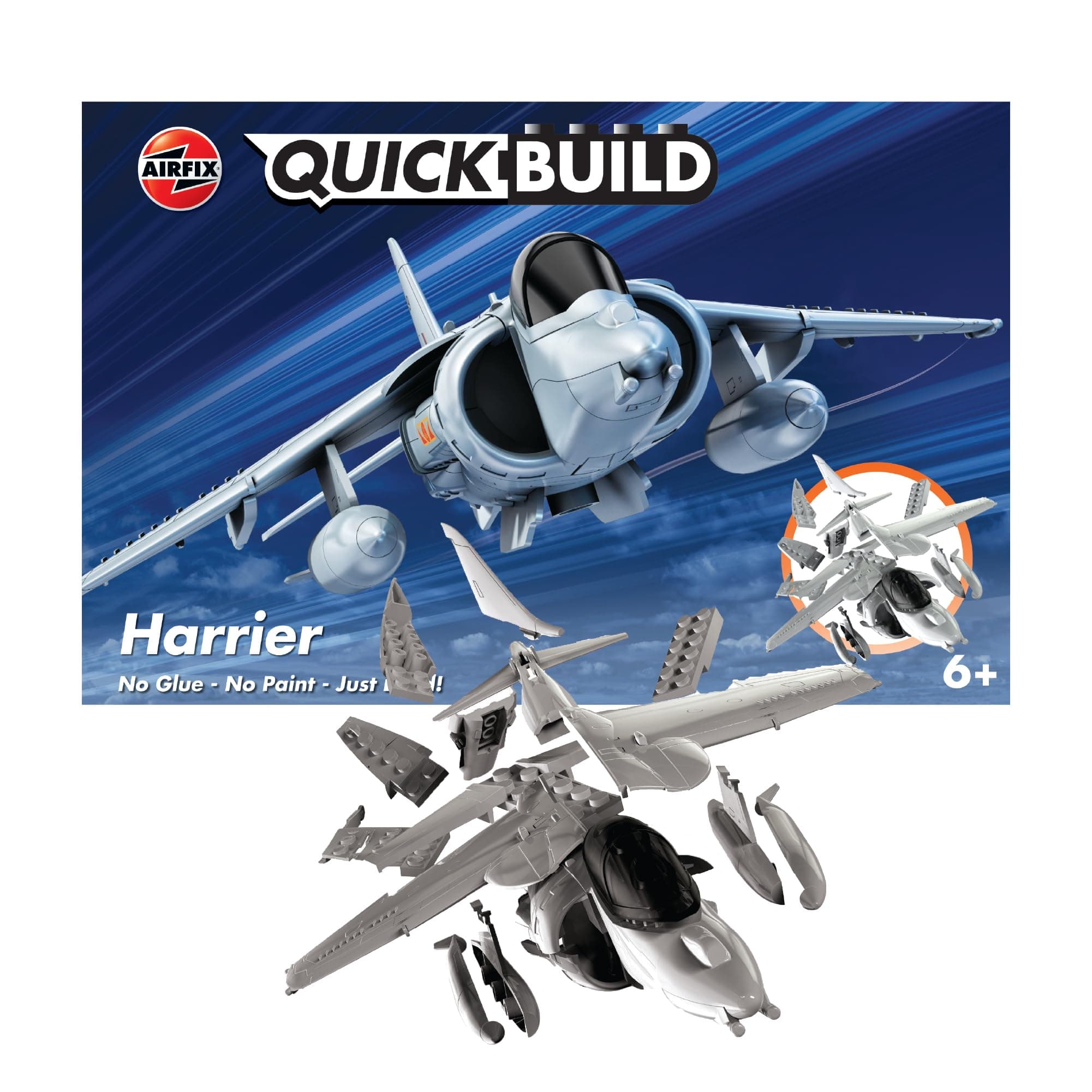 Quick Build Bae Harrier Aircraft Model Kit, Multi Color