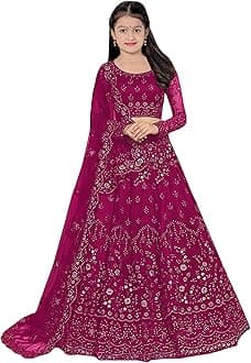 PREHANA FASHION Girls Ethnic Wear Embroidery Work Readymade Traditional Lehenga Choli With Dupatta Set
