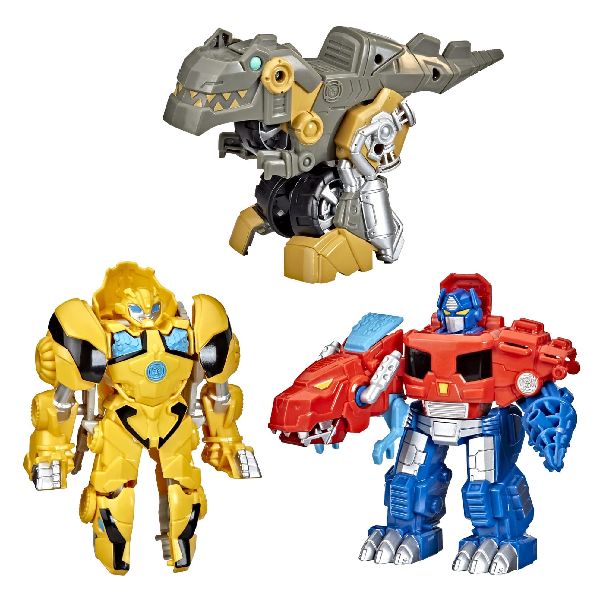 Playskool Primal Team-Up 3-Pack with Optimus Prime,Bumblebee, and Grimlock Converting Dinosaur Figures, 4.5-Inch Toys, Ages 3 and Up (Amazon Exclusive)