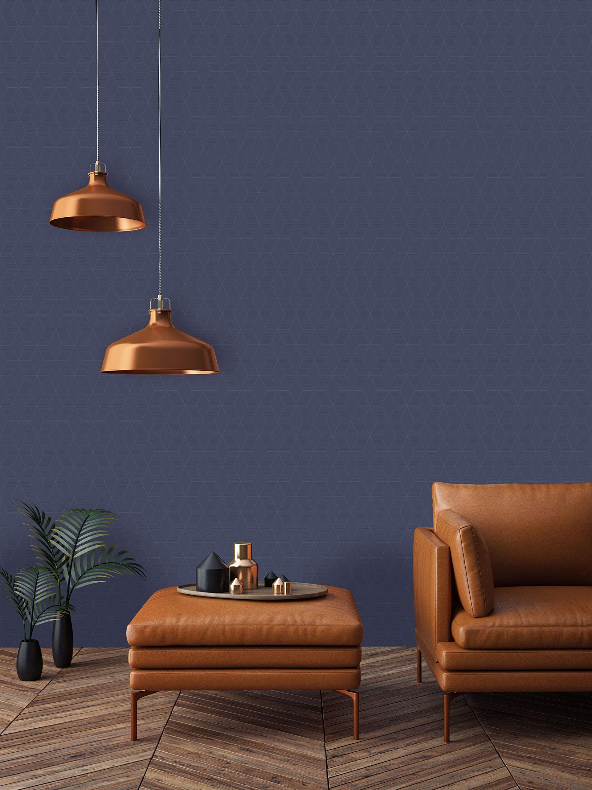 Superfresco Easy Blue Prism Geometric Wallpaper