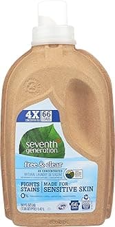 Seventh Generation Liquid Laundry Detergent, Free & Clear, 4x Concentrated, 50 Oz