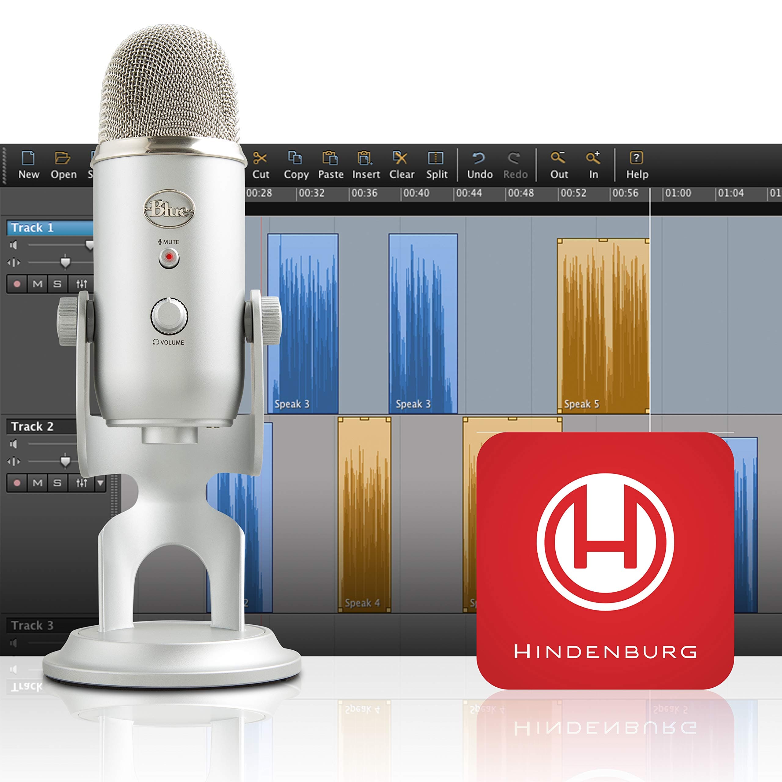 Blue Microphones Yeti - Podcaster + Hindenburg Journalist Bundle, Silver