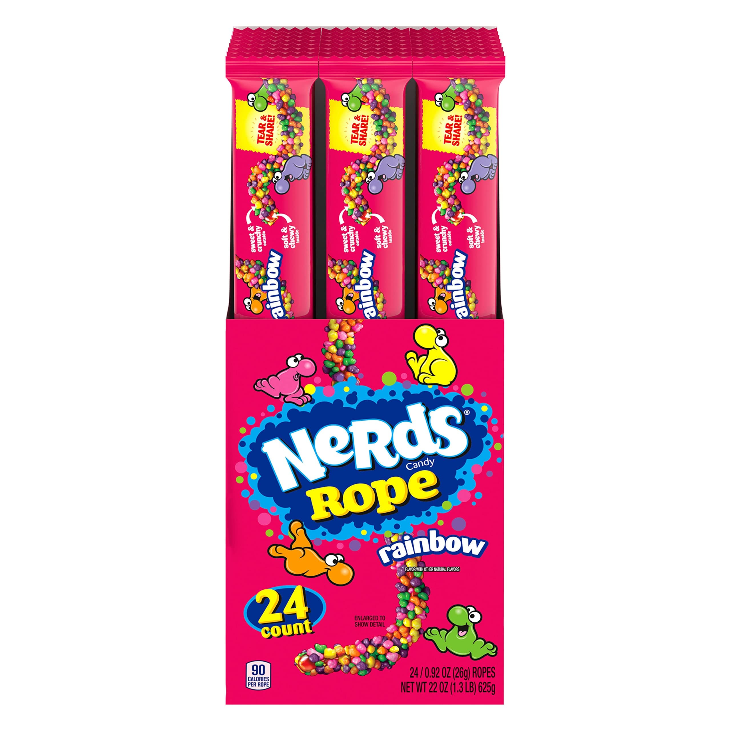 Nerds Rope Rainbow Candy 0.92 Ounce Package (Pack of 24)