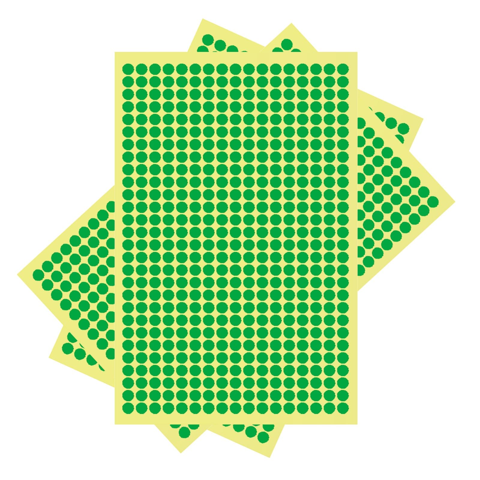 6mm Round Dots - Self Adhesive Stickers - 10 Sheets 4000 Dots (Green)