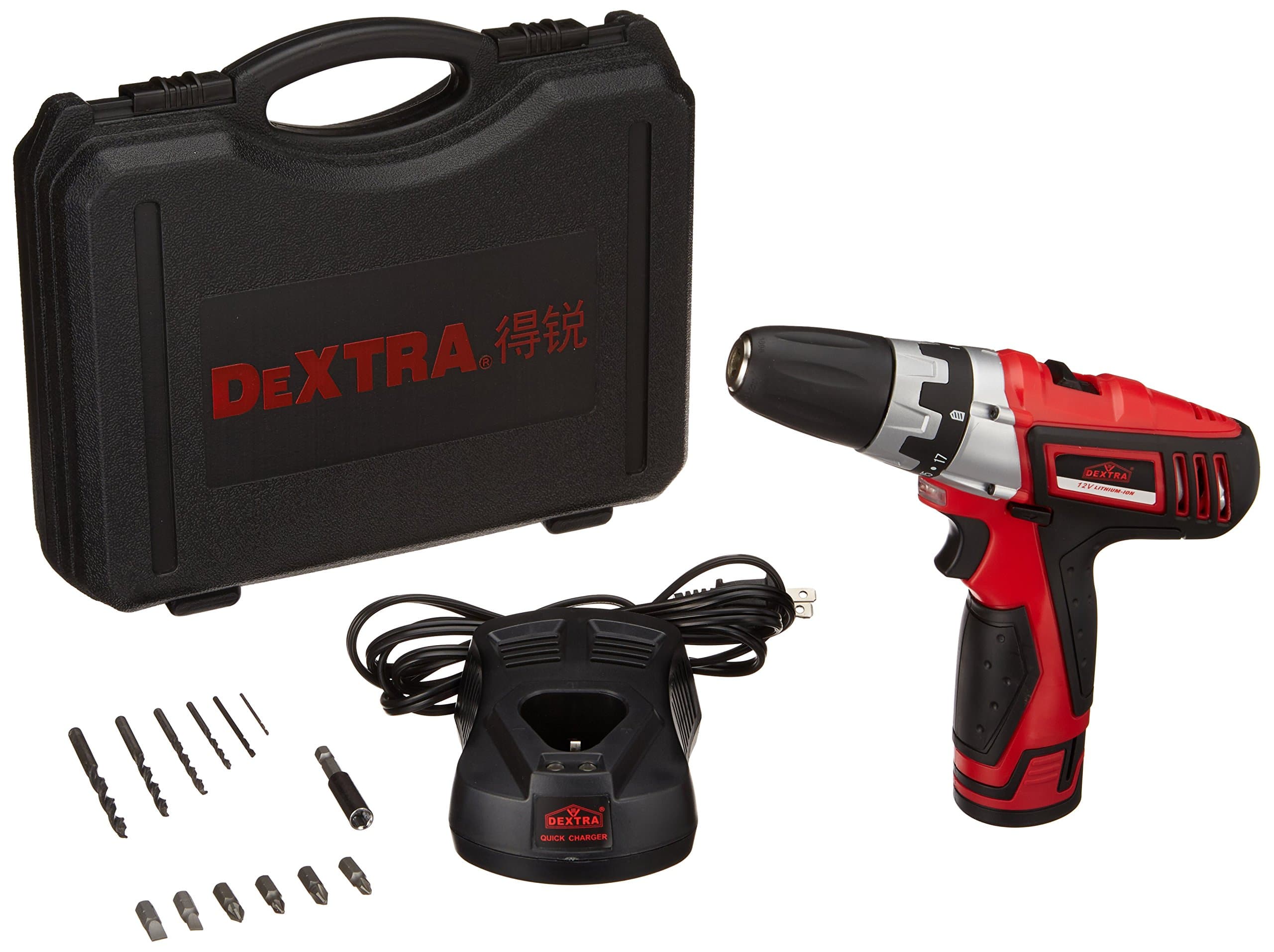 Dextra 15016 12-volt Lithium-Ion Cordless Drill Kit
