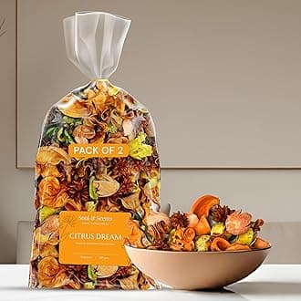 Soul & Scents Citrus Dream Potpourri Pack of 2 | Dried Flowers | Fine-Living | Natural Decoration | Mood Enhancer | Perfect for Home Decor, Gifts, and Aromatherapy | Made in India | 140gm Each