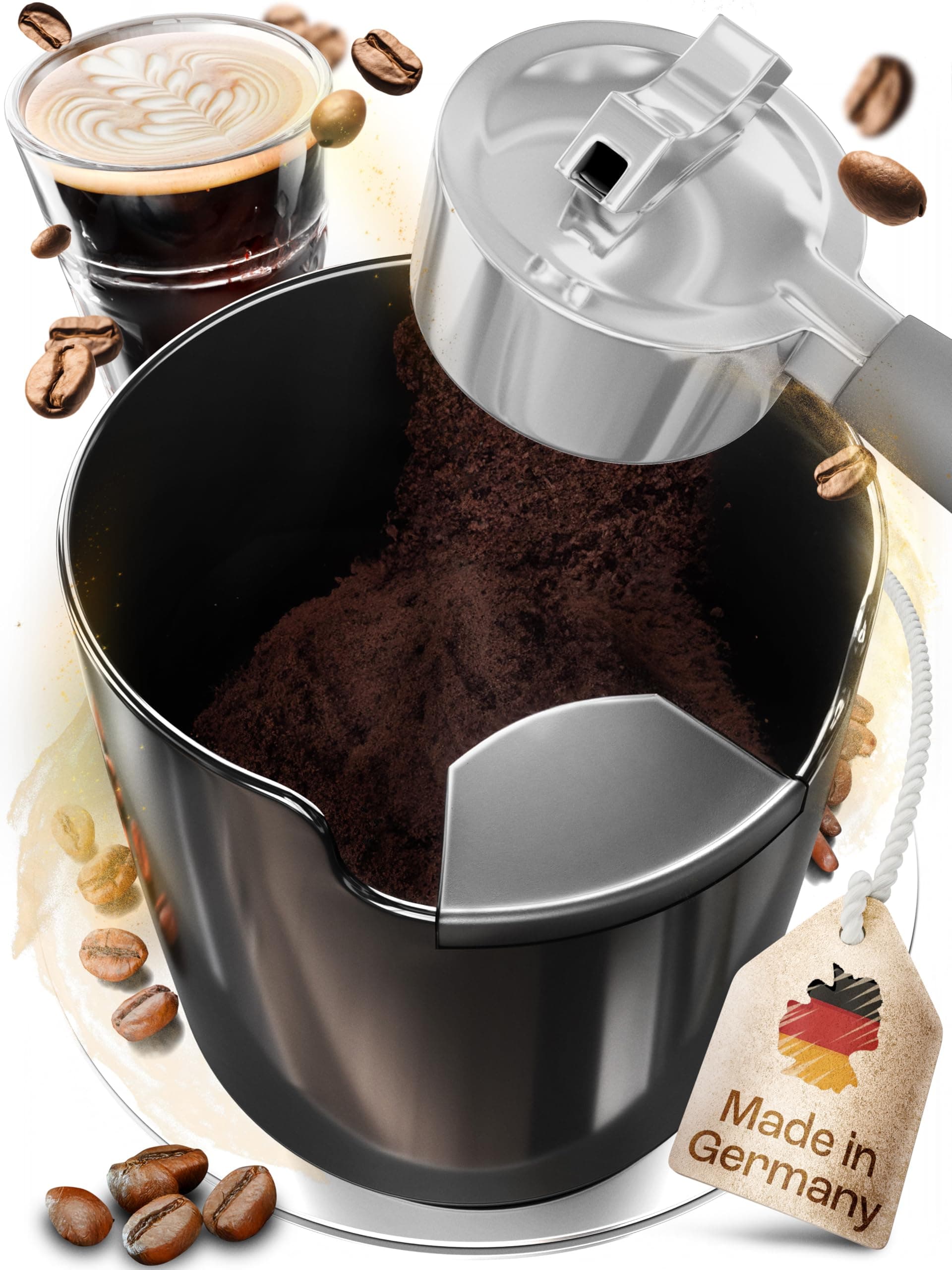 Knock Box for Coffee Grounds - Innovative Barista Accessory with Improved Handling - Coffee Knock Box for Espresso Machine, Black