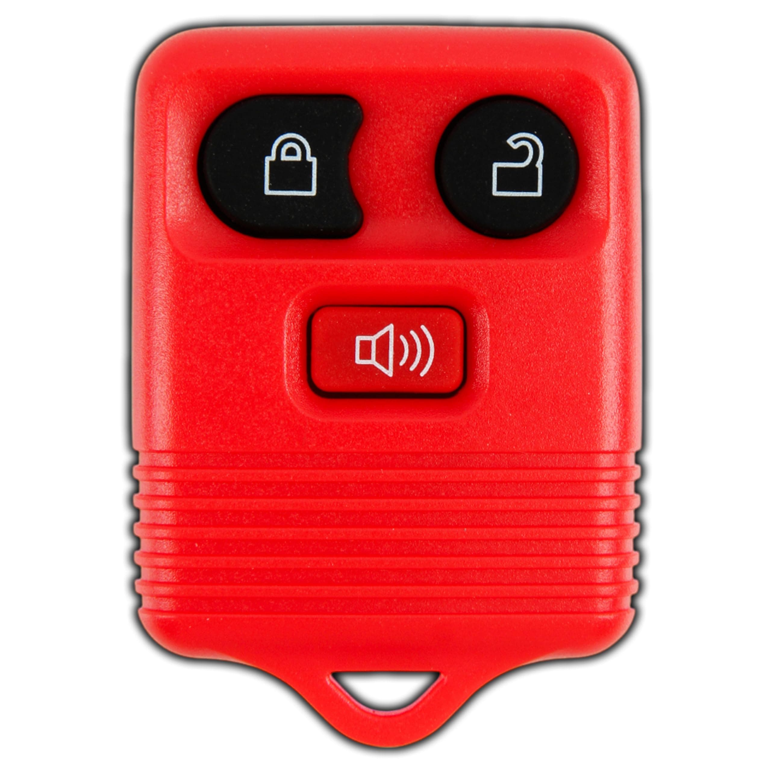 KeylessOption Key Fob Replacement for 2002 2003 2004 2005 2006 2007 2008 2009 2010 2011 2012 2013 2014 2015 2016 Ford F150 Explorer Ranger Mustang Lincoln Mazda Mercury Remote, 3-Button Red