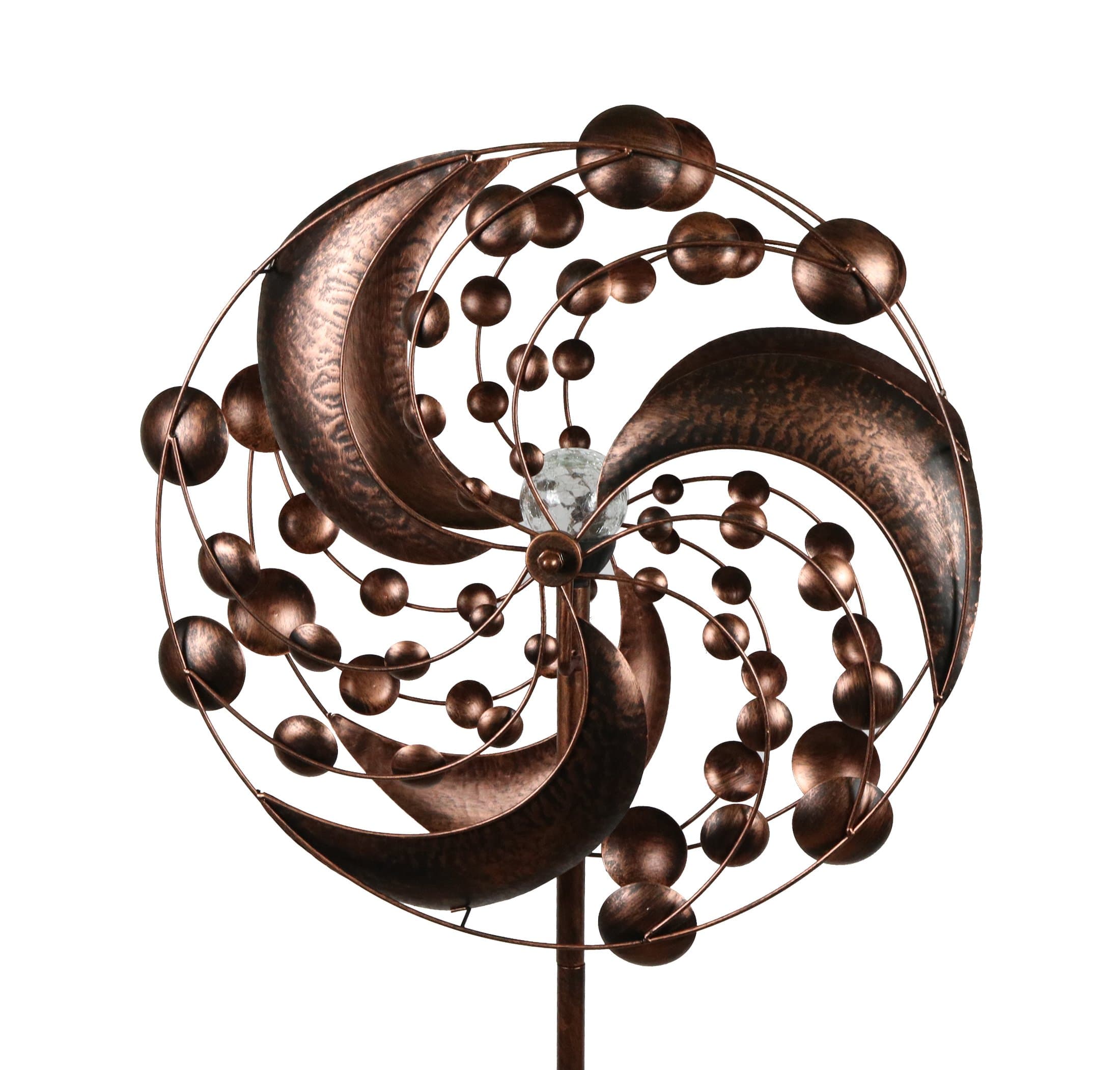 Solar System Style Kinetic Wind Garden Spinner with Solar Powered Light