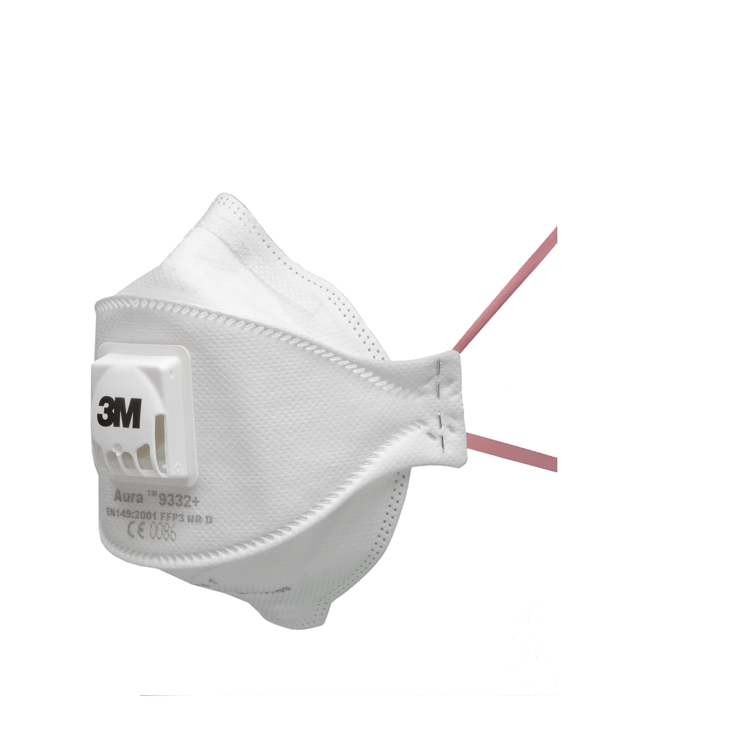 3M 9332+ Aura FFP3 Maintenance-free Foldable Dust Mask with Exhalation Valve (5pcs)