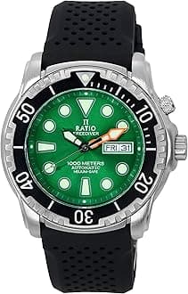 RATIOFreeDiver Helium-Safe Dive Watch Sapphire Crystal Automatic Diver Watch 1000M Water Resistant Diving Watch for Men