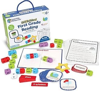 Learning Resources Skill Builders! 1st Grade Reading - 88 Pieces, Ages 6+ First Grade Learning Materials, Homeschool and Classroom Supplies, Reading Games for Kids
