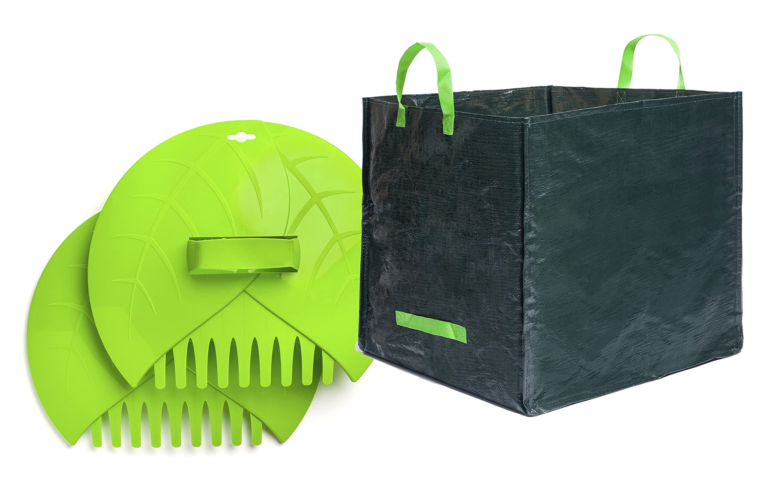 Leaf Claws for Picking Up Leaves, with 2 Hand Rake Scoops, 26 Gallon Foldable Leaf Bag Included, Ergonomic Handles, Versatile Leaf Clean Up Tools, Protect Hands and Makes Leaf Cleanup Easier