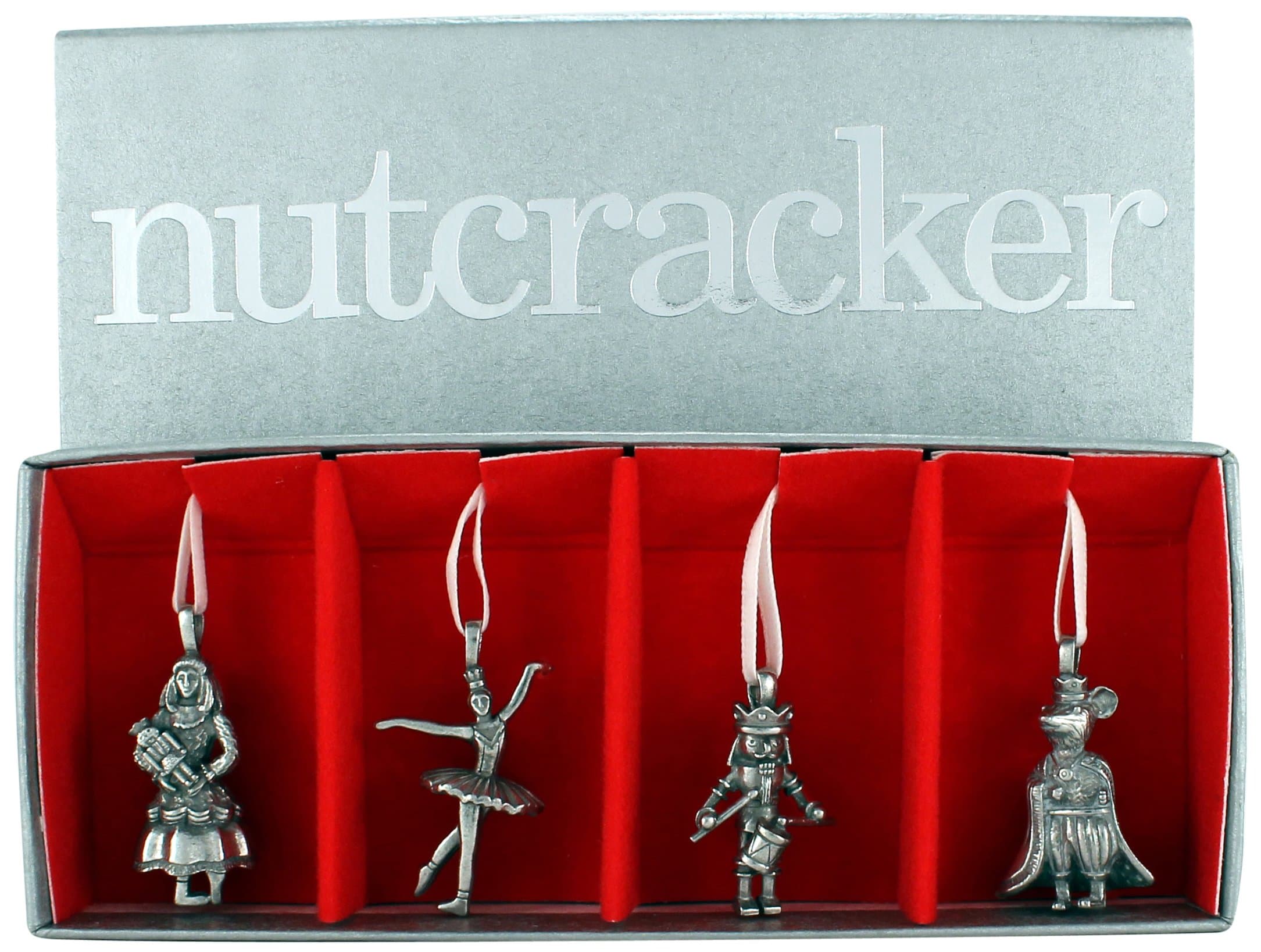 Vilmain Nutcracker Pewter Ornaments, Set of 4