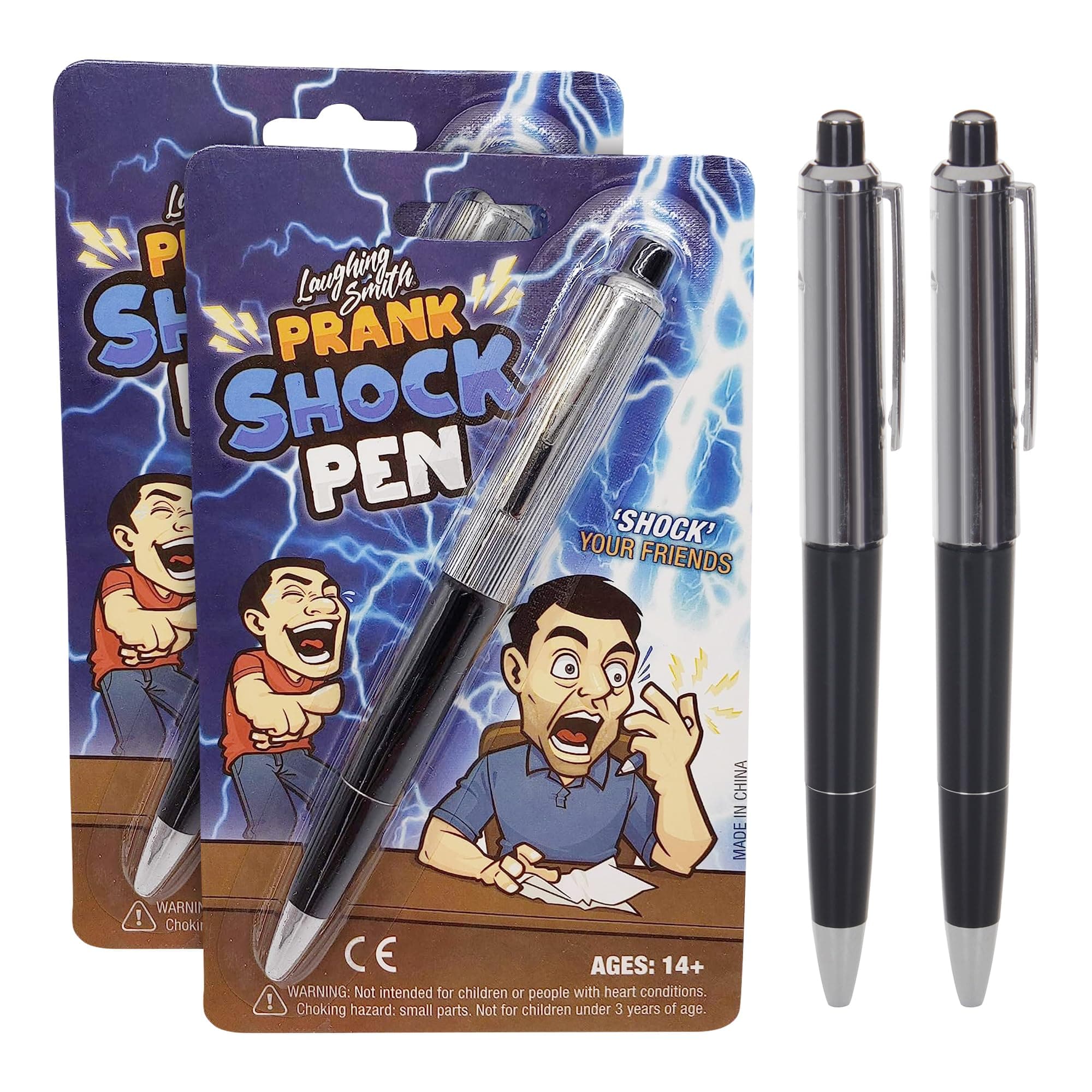 Laughing Smith Shock Pen - The Ultimate Electric Pen Prank - Practical Joke Toy - Hilarious Shock Pen Prank - Shockingly Fun Gag Gift for Friends and Family (2-Pack)