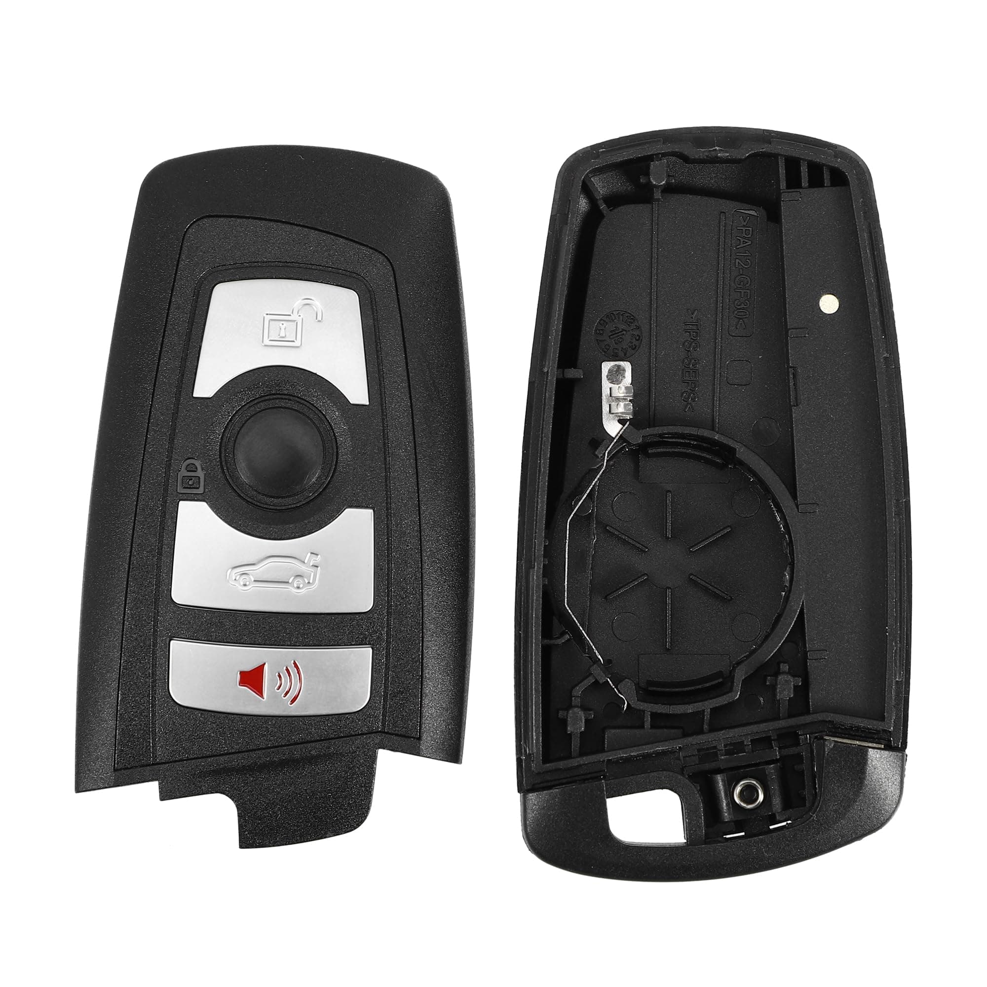 X AUTOHAUX 4 Button Replacement Key Fob Case Keyless Entry Remote Key Shell for BMW 328i 2013-2016 for BMW 435i 2014-2016 with Blade No Chip Black