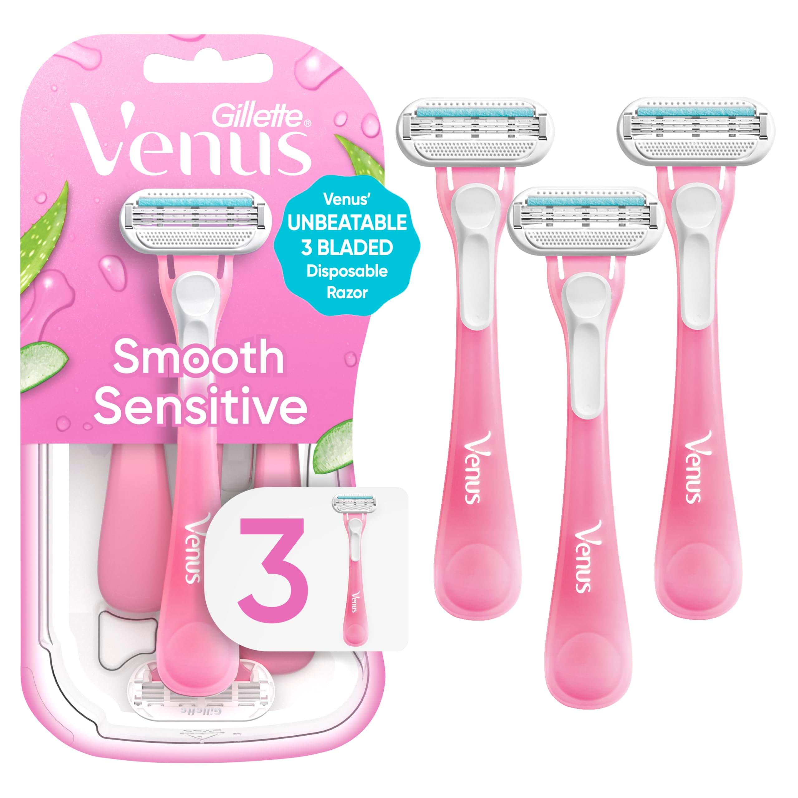 Gillette Women's Venus Sensitive 3-Disposable Razor