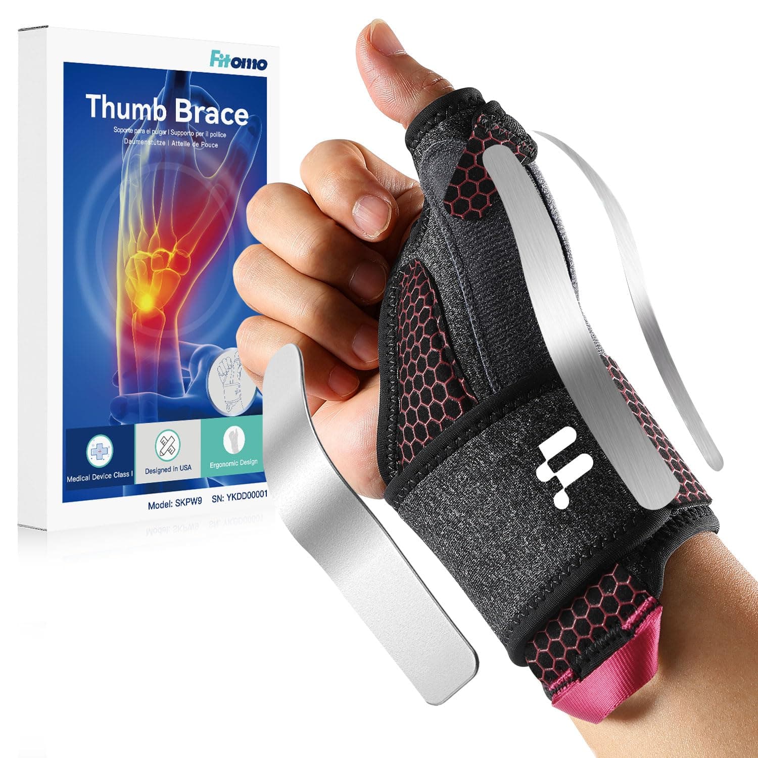Tri-Support Wrist Brace, Thumb Stabilizer & Palm Support - Carpal Tunnel, De Quervain's Tenosynovitis, Tendonitis, Arthritis Pain Relief, Unisex Splint (Right Hand, S/M)