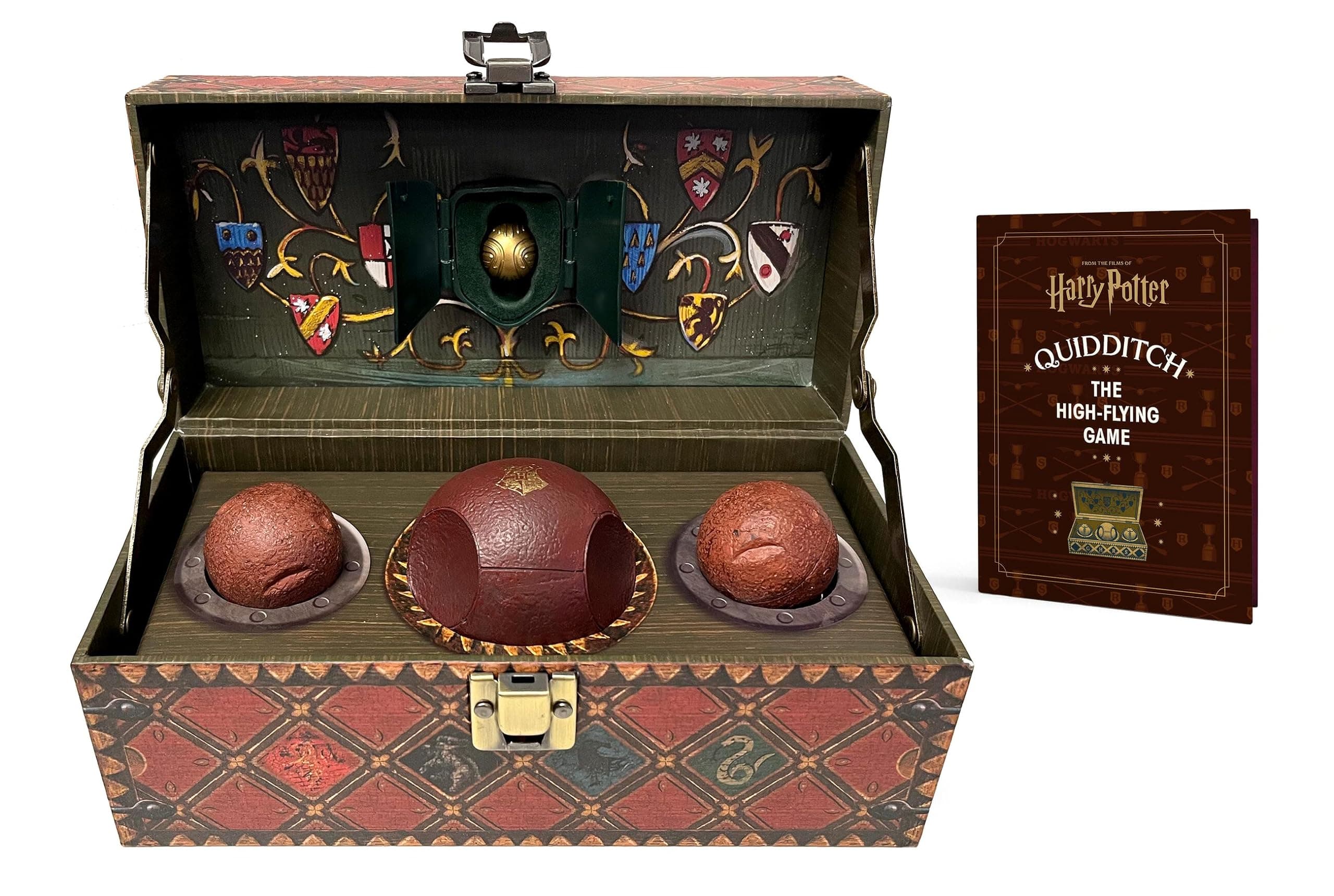 Harry Potter Collectible Quidditch Set: Includes Removeable Snitch, 2 Bludgers, 1 Quaffle, and Illustrated Playbook