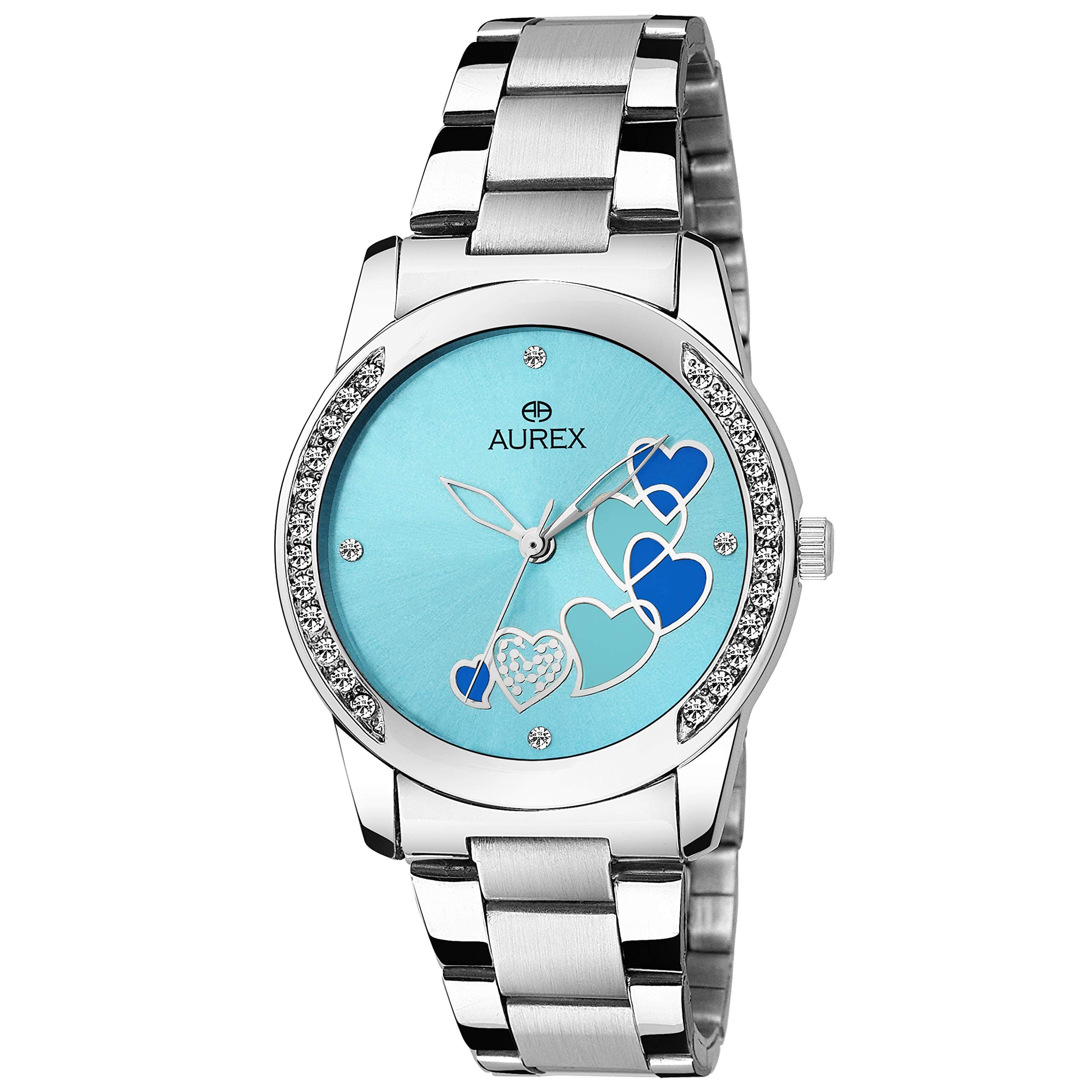 Analogue Women's Watch (Blue Dial Silver Colored Strap)