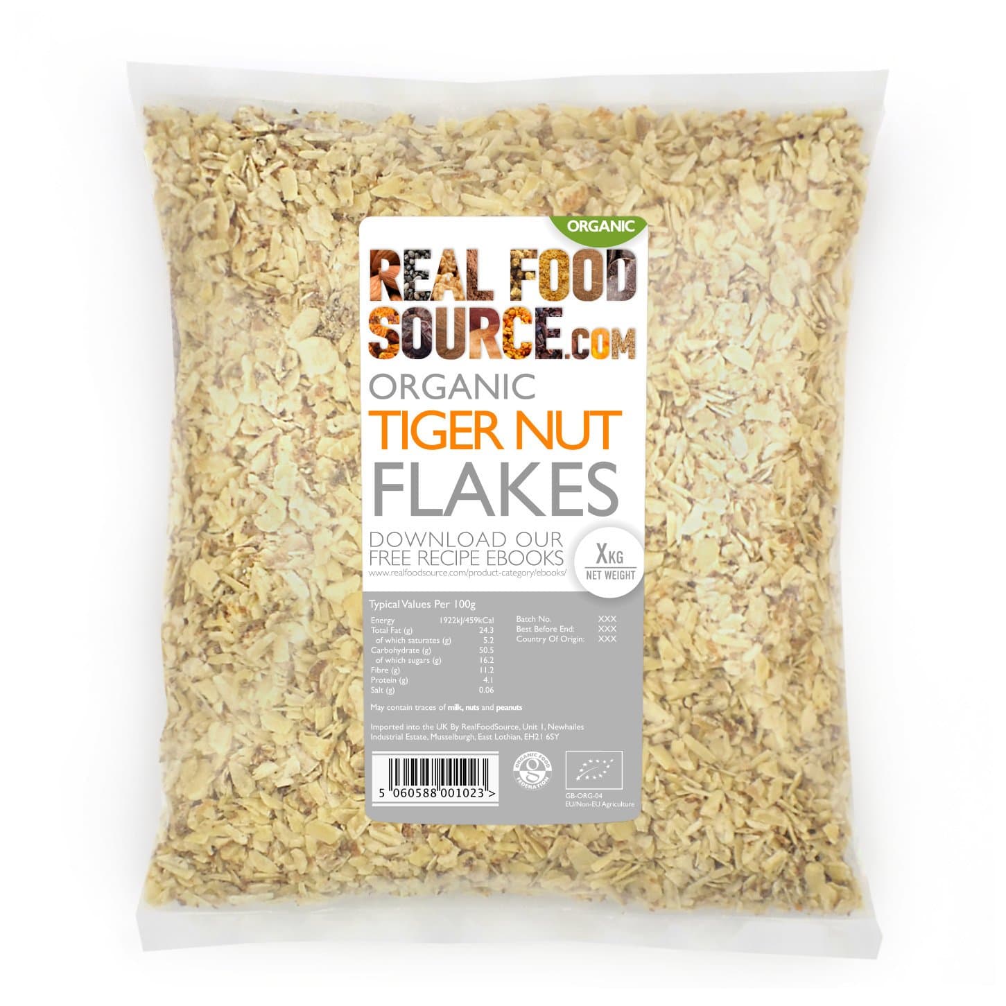 RealFoodSource Organic Tiger Nut Flakes 1kg