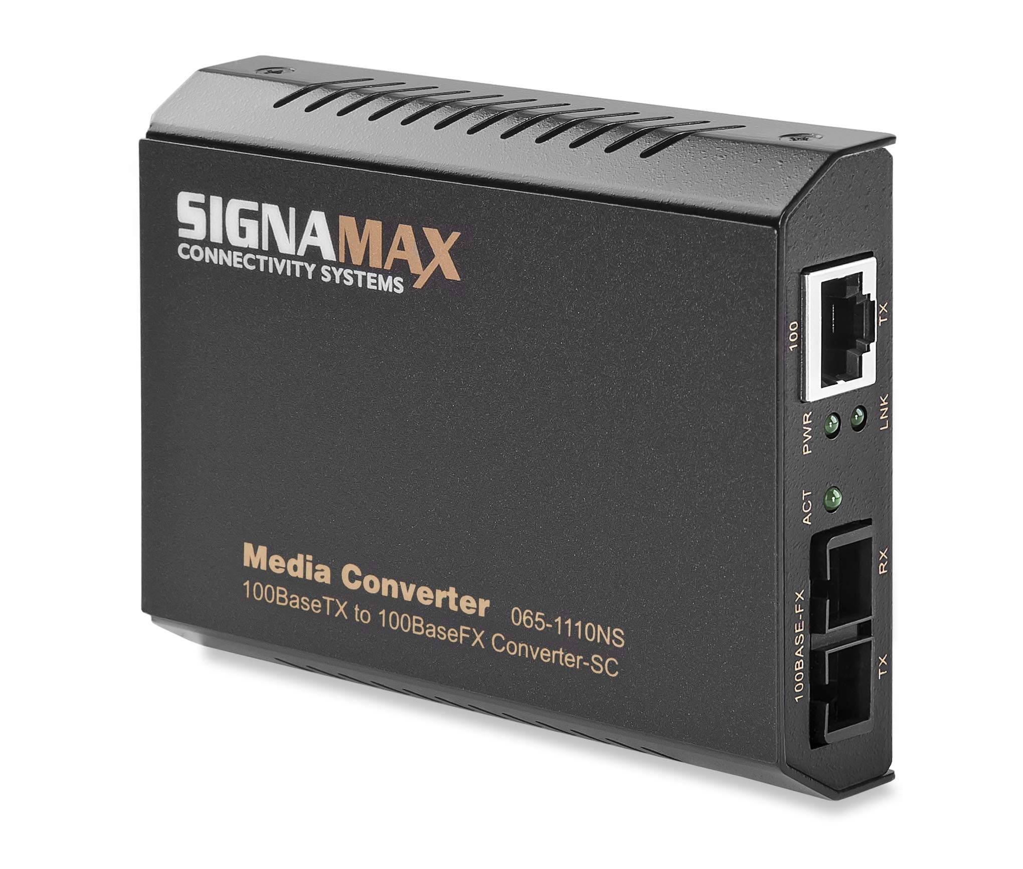 065-1110NS 100TX To 100FX Media Converter 100BaseTX to 100BaseFX Media Converter SC/MM, 2 km Span