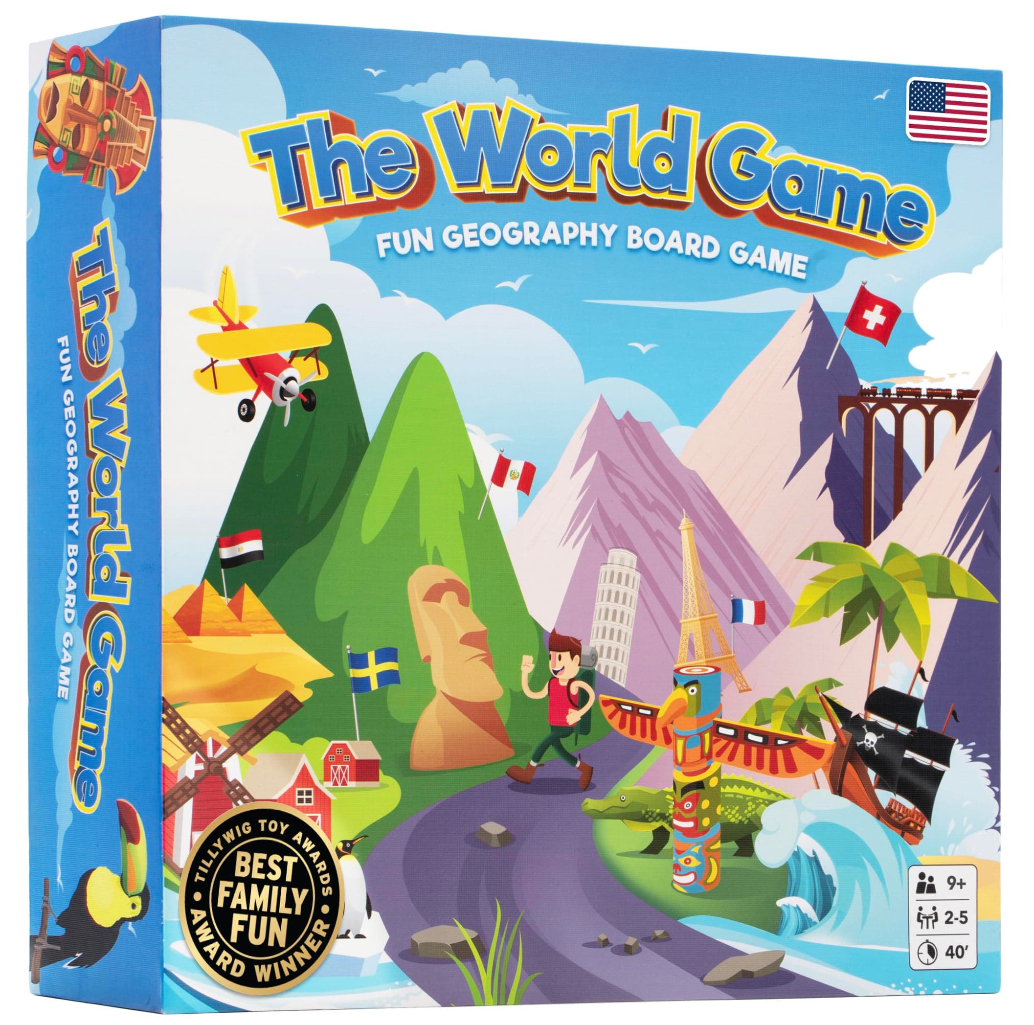 The World Game - Fun Geography Board Game for Easter - Educational Game for Kids & Adults - Cool Learning Gift Idea for Teenage Boys & Girls, 2-5 Players