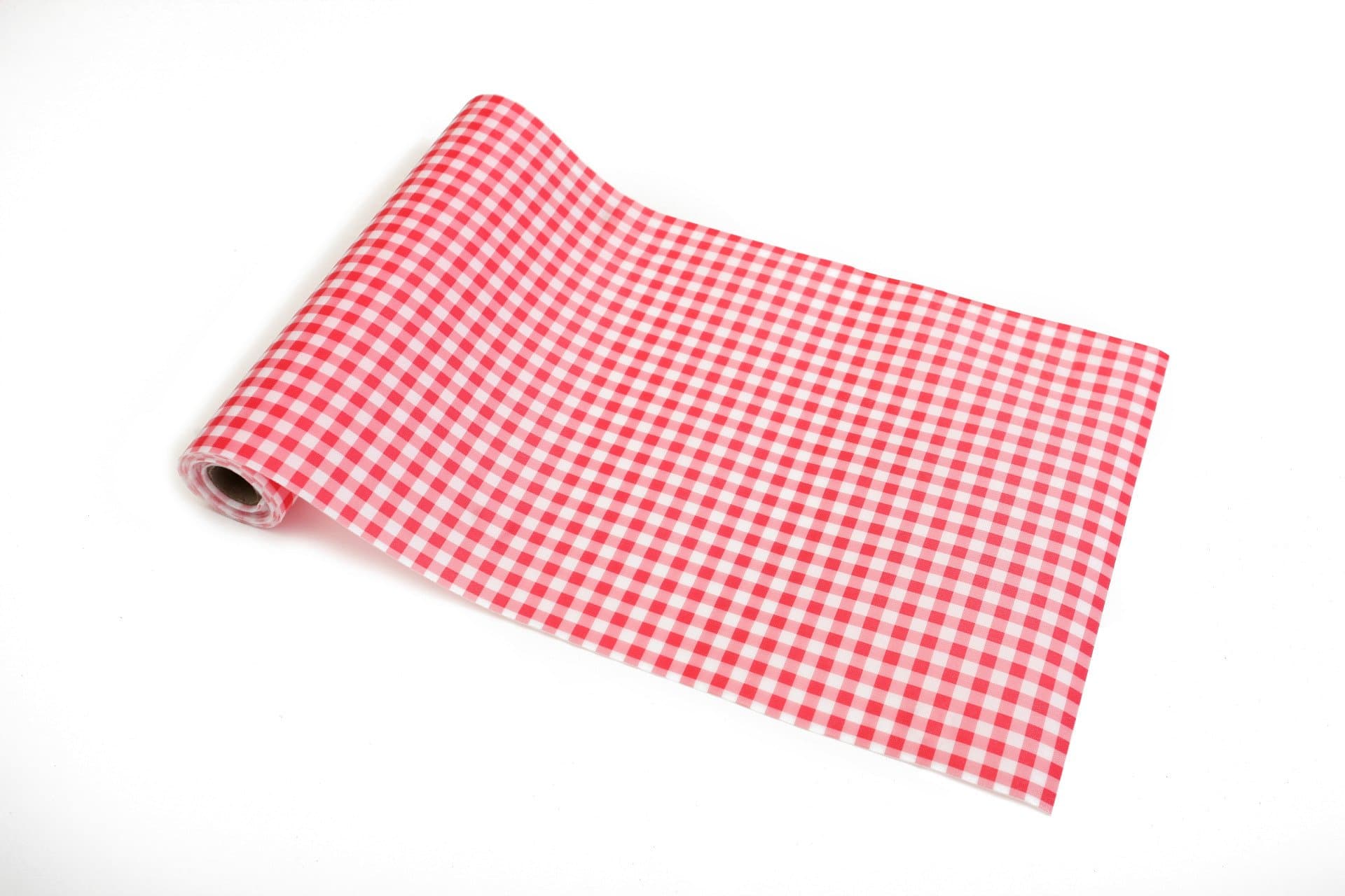 GLOW4U Gingham Non-Adhesive Shelf Liner Paper Roll for Kitchen Bathroom Cabinets Drawer Shelves Refrigerator Closets 17.7x117 Inches (Red)