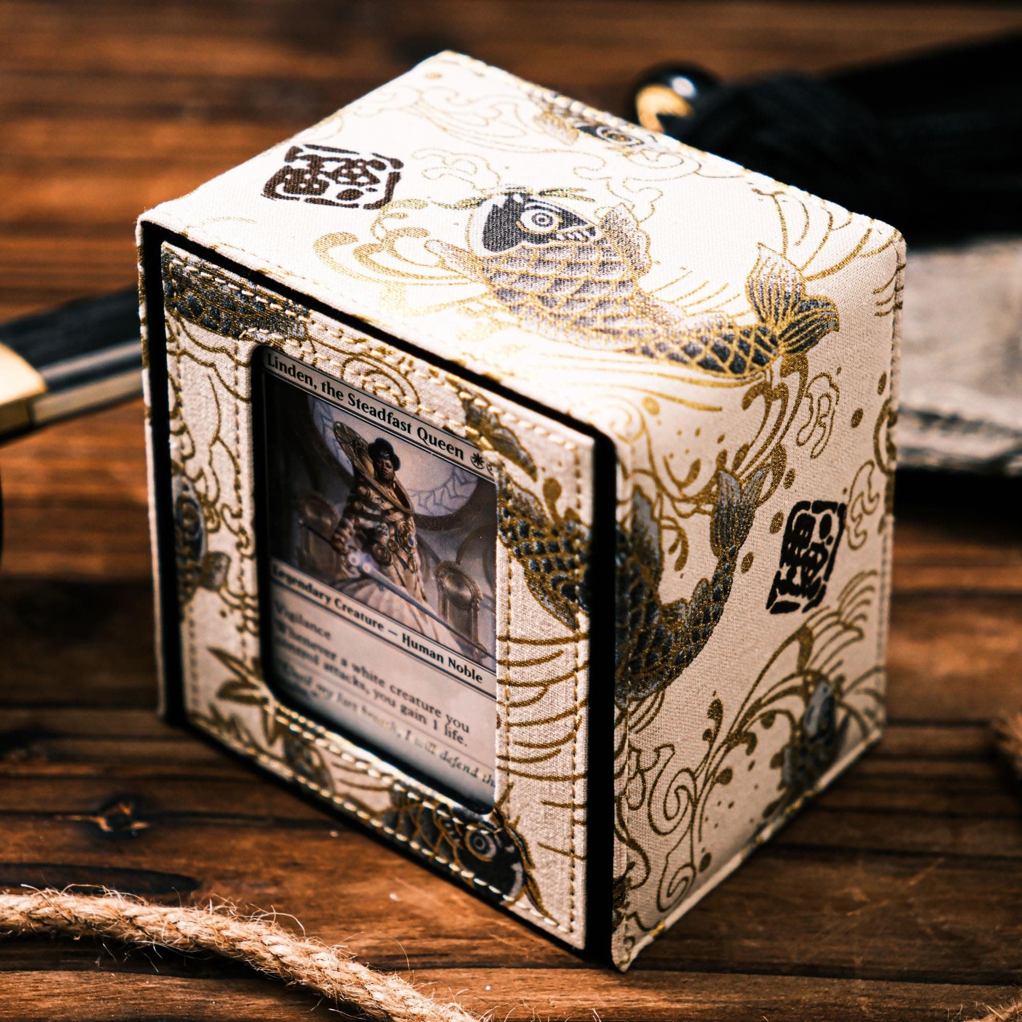 The Shogun Deckimono: a Kimono Deck Box for MTG Magic FaB EDH Commander YGO DND Spell Cards FaB PTCG TCG (Koi of Dawn)