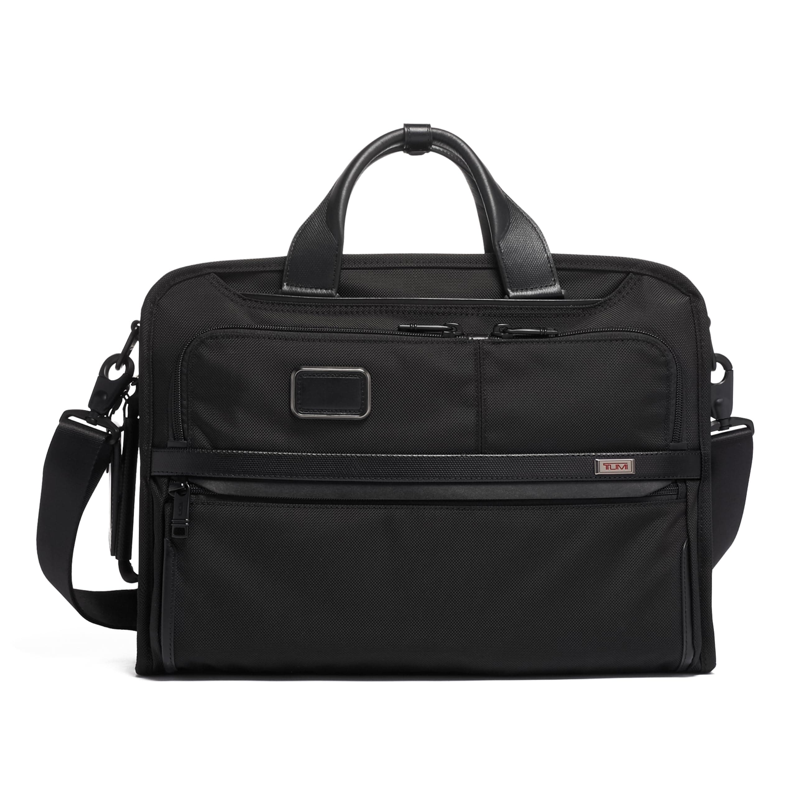 TUMI - Alpha Slim Three Way Briefcase - Versatile Travel Laptop Briefcase, Laptop Backpack, Laptop Tote Bag - TUMI Tracer - Black