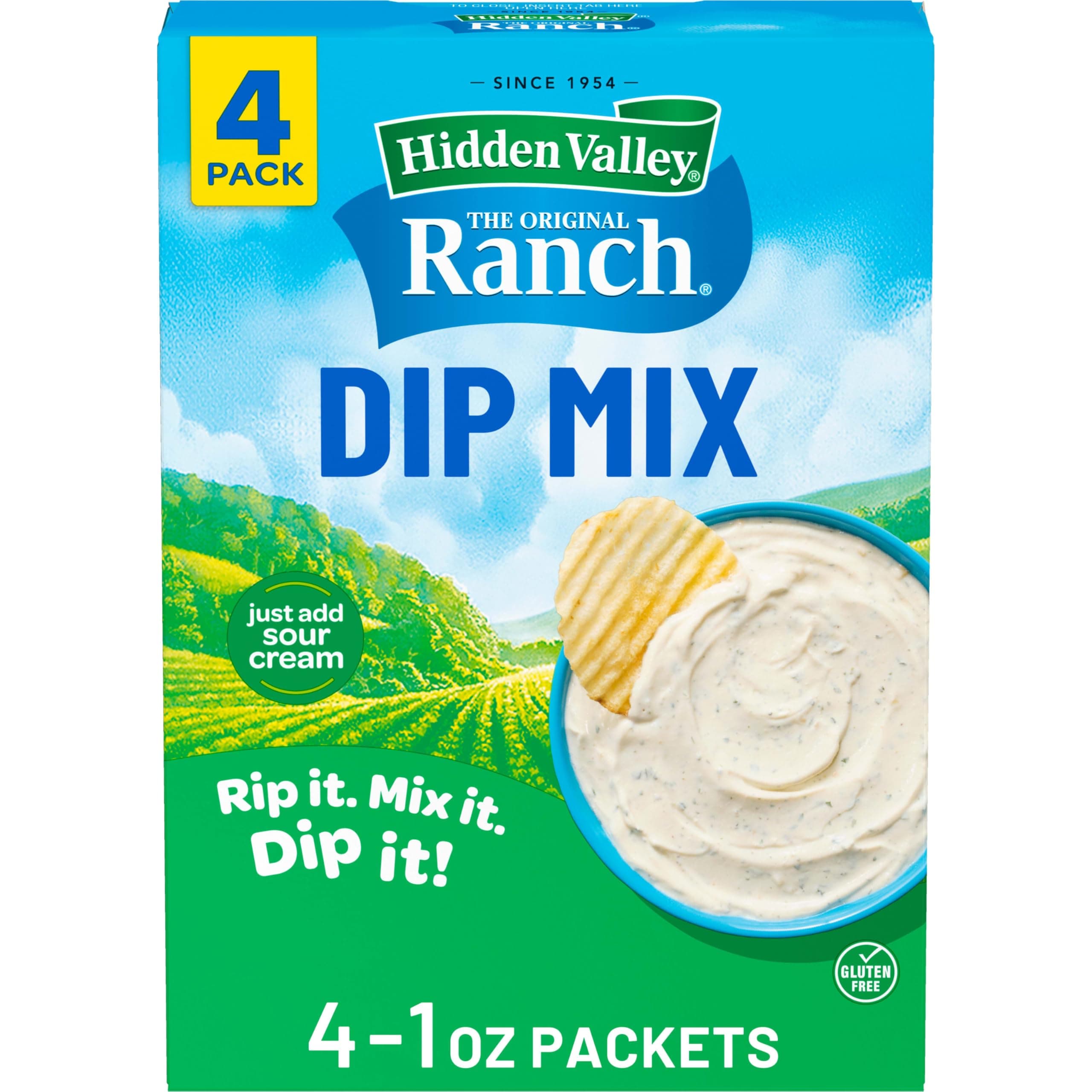 Original Ranch Dip Mix, 1 Ounce Each, 4 Count (Package May Vary)