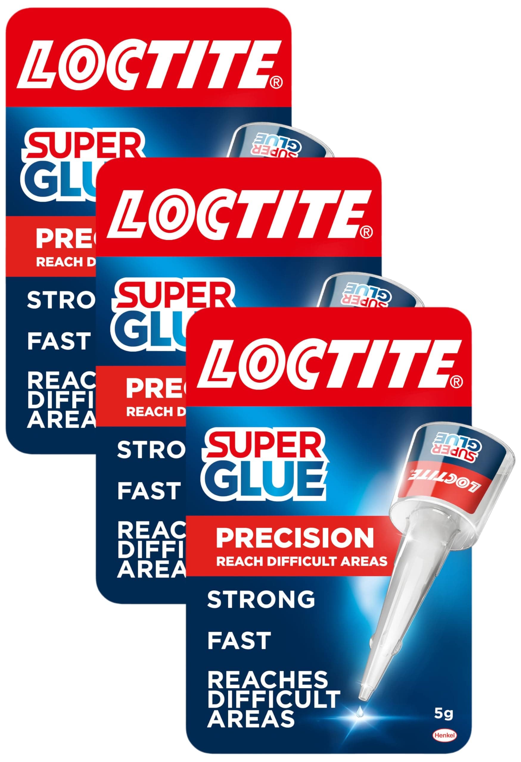 Precision, Strong All Purpose Liquid Adhesive for Accurate Repairs, Instant Super Glue for Various Materials, Clear Glue, 5g (Pack of 3)