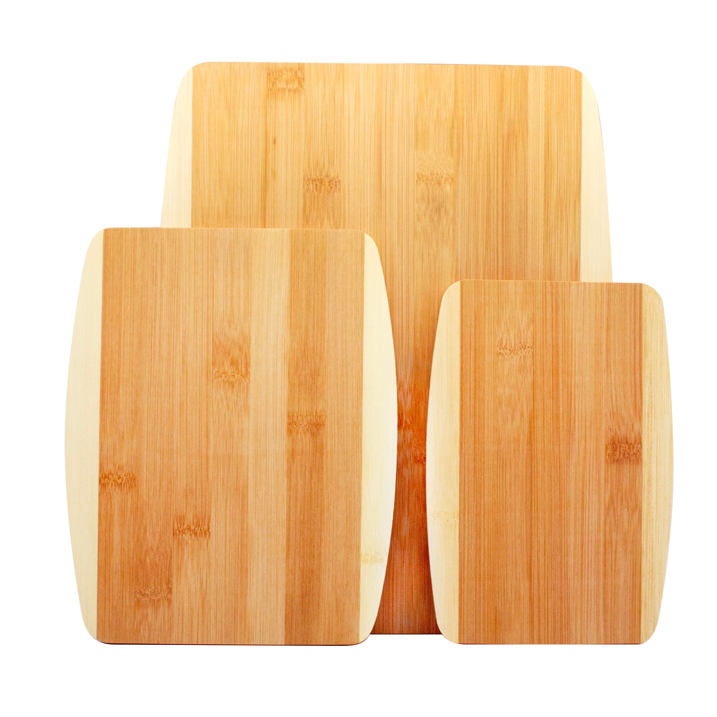 Bamboo Cutting Board, Chopping Board Set: Great for Meal Prep and Serving, Charcuterie, Eco-Friendly Wood Cutting Boards in Assorted Sizes
