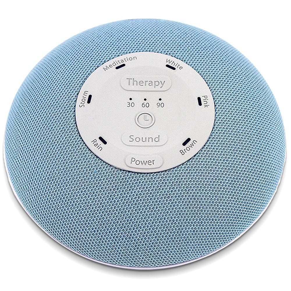 HoMedics Deep Sleep Mini Portable Sleep Sound Machine | 3 Programs, 3 White Noises, 2 Sounds, Guided Meditation, Auto-Off Timer, Rechargeable Battery | Blue