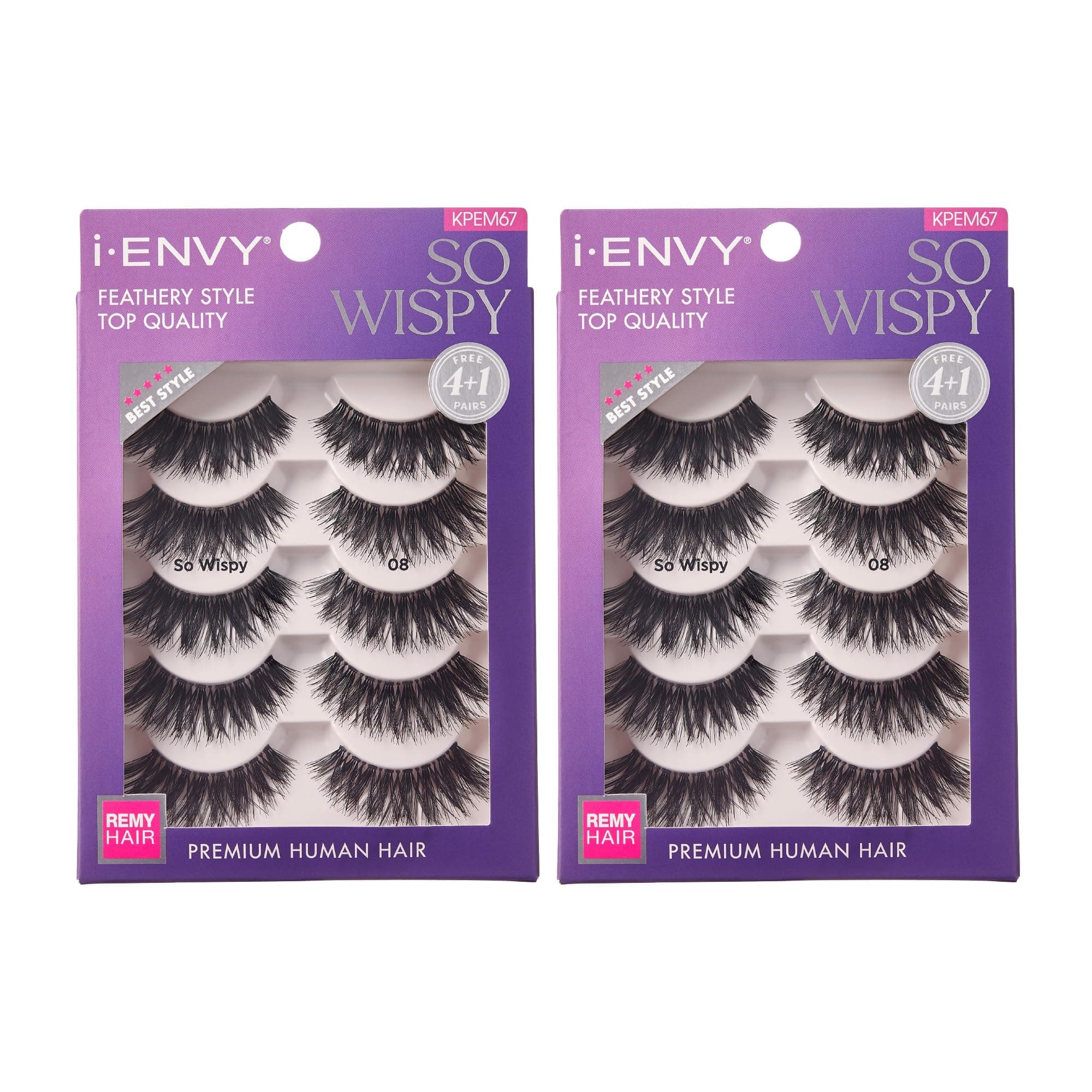 i•ENVY 10 Pairs So Wispy False Lashes (2 Pack), Premium Quality 100% Human Hair, Fluffy Feathered Eyelashes with Volume & Curl, Natural Look, Lightweight, Comfortable, Reusable for Everyday Wear