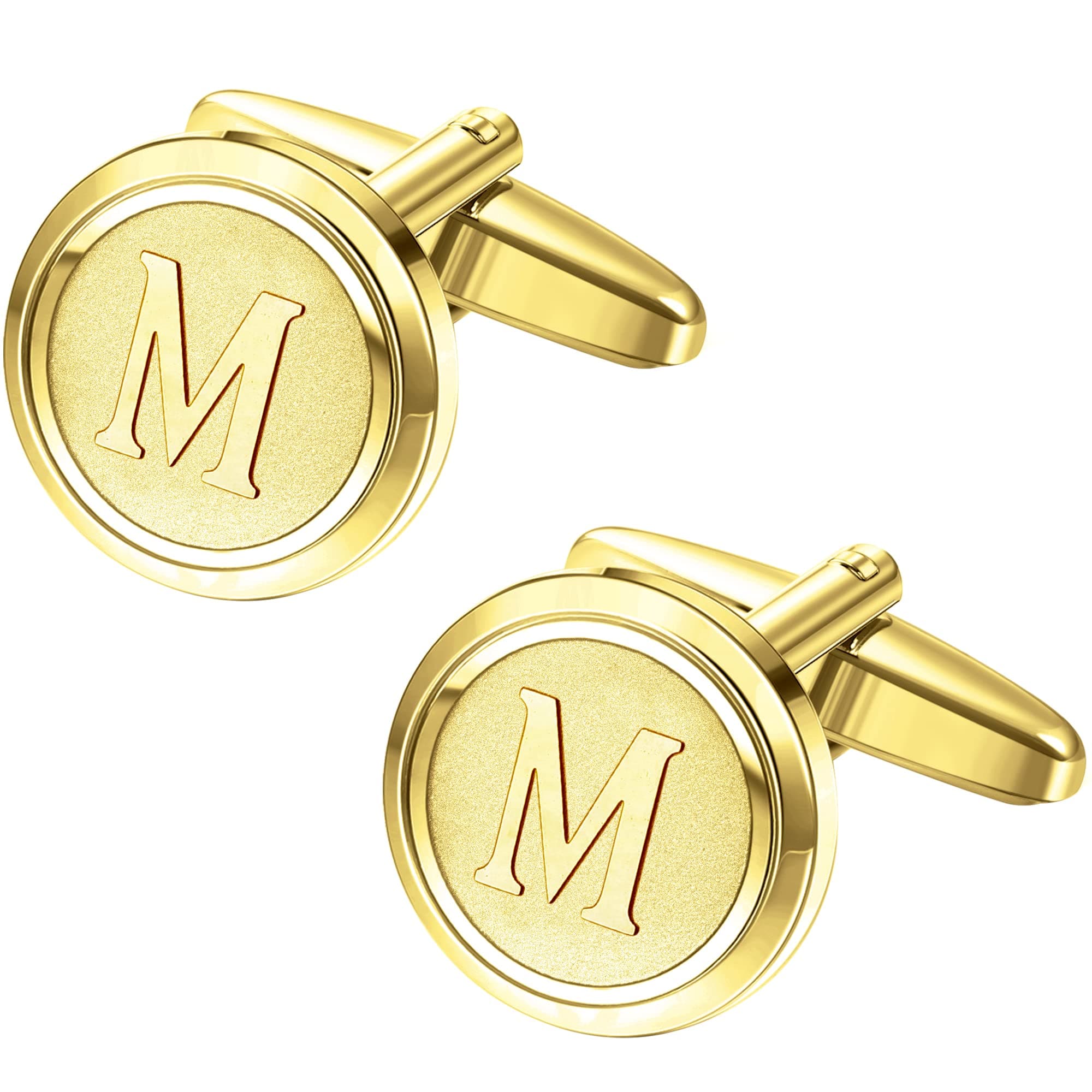 Initial Gold Cufflinks for Men Gold Cuff Links Personalized Copper CuffLinks Letter Cufflinks Gift for Groom Husband Father
