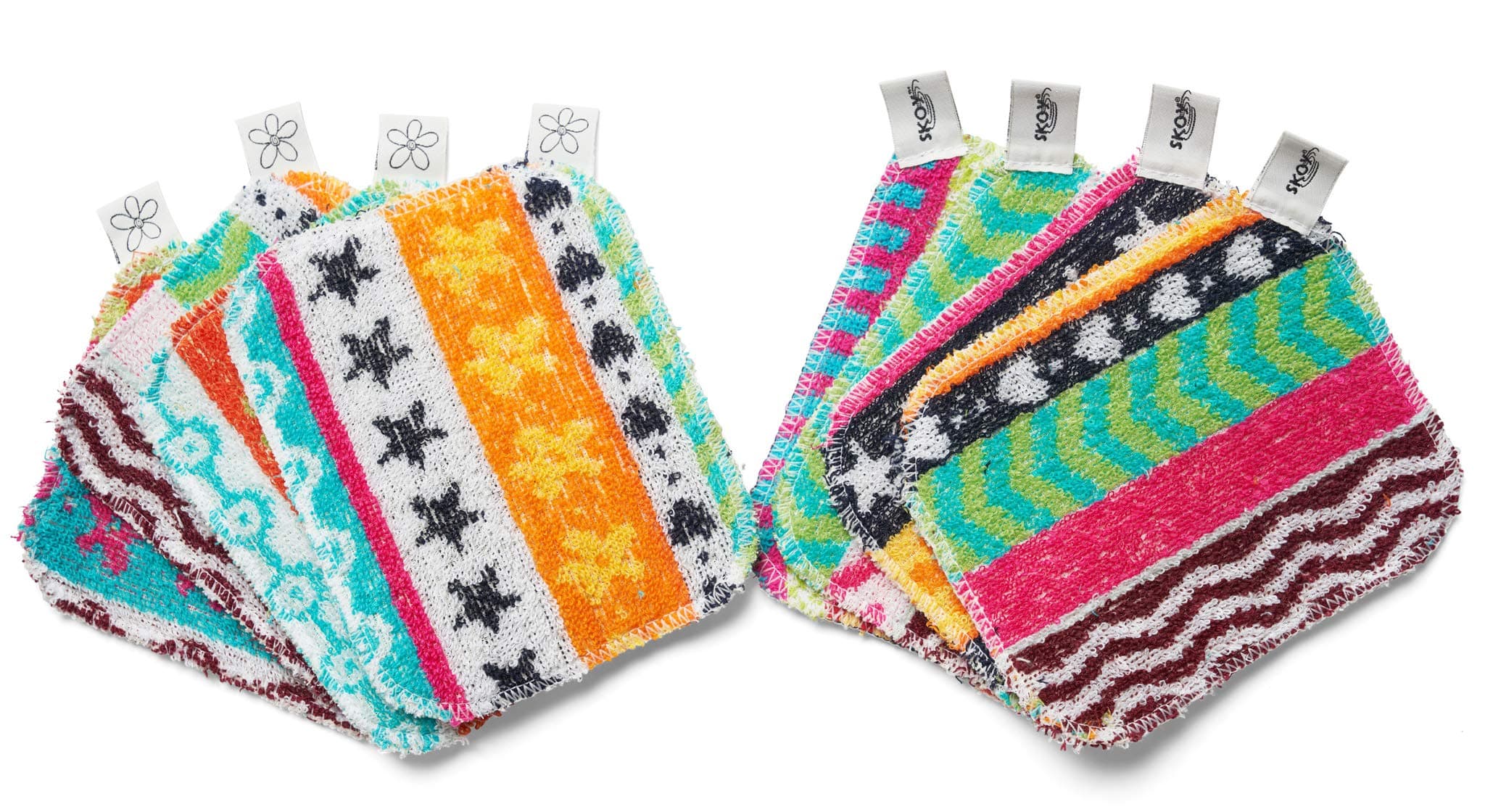 Scrub, 8-Pack Reusable, Non-Scratching Dish Scrubber for Kitchen and Household Cleaning, Eco-Friendly, Dishwasher Safe Soft Scrub, Assorted Colors and Designs