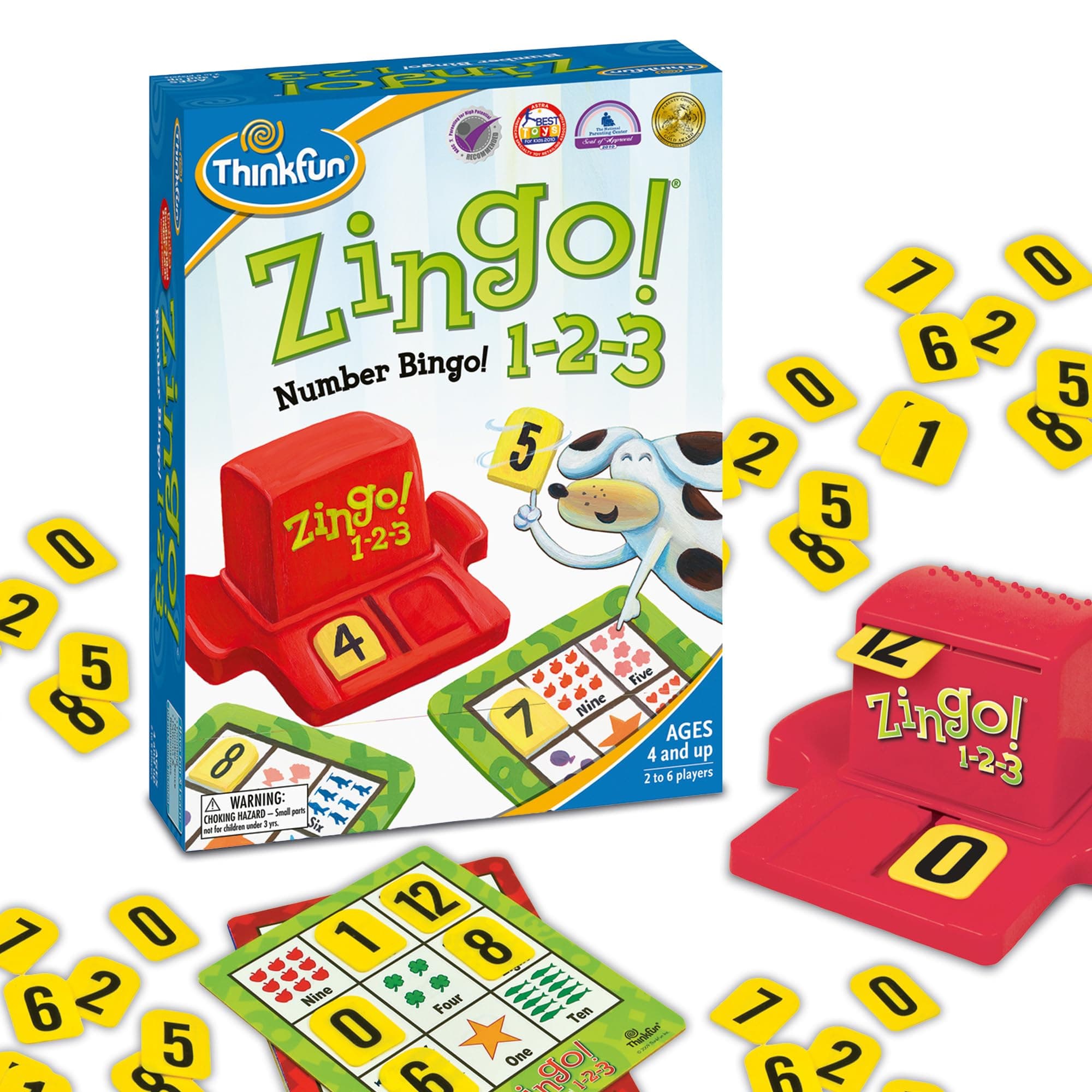 Think Fun Zingo 1-2-3 Number Bingo Game for Age 4 and Up - Award winner and Toy of the Year Nominee (7703)