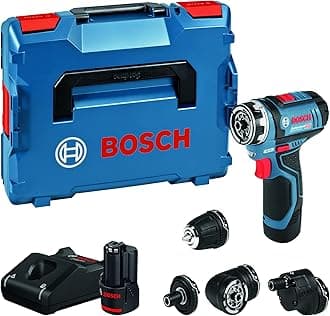 GSR 12 V-15 FC Cordless Drill Driver Set with 2 x 12 V 2.0 Ah Lithium-Ion Batteries, L-Boxx, blue